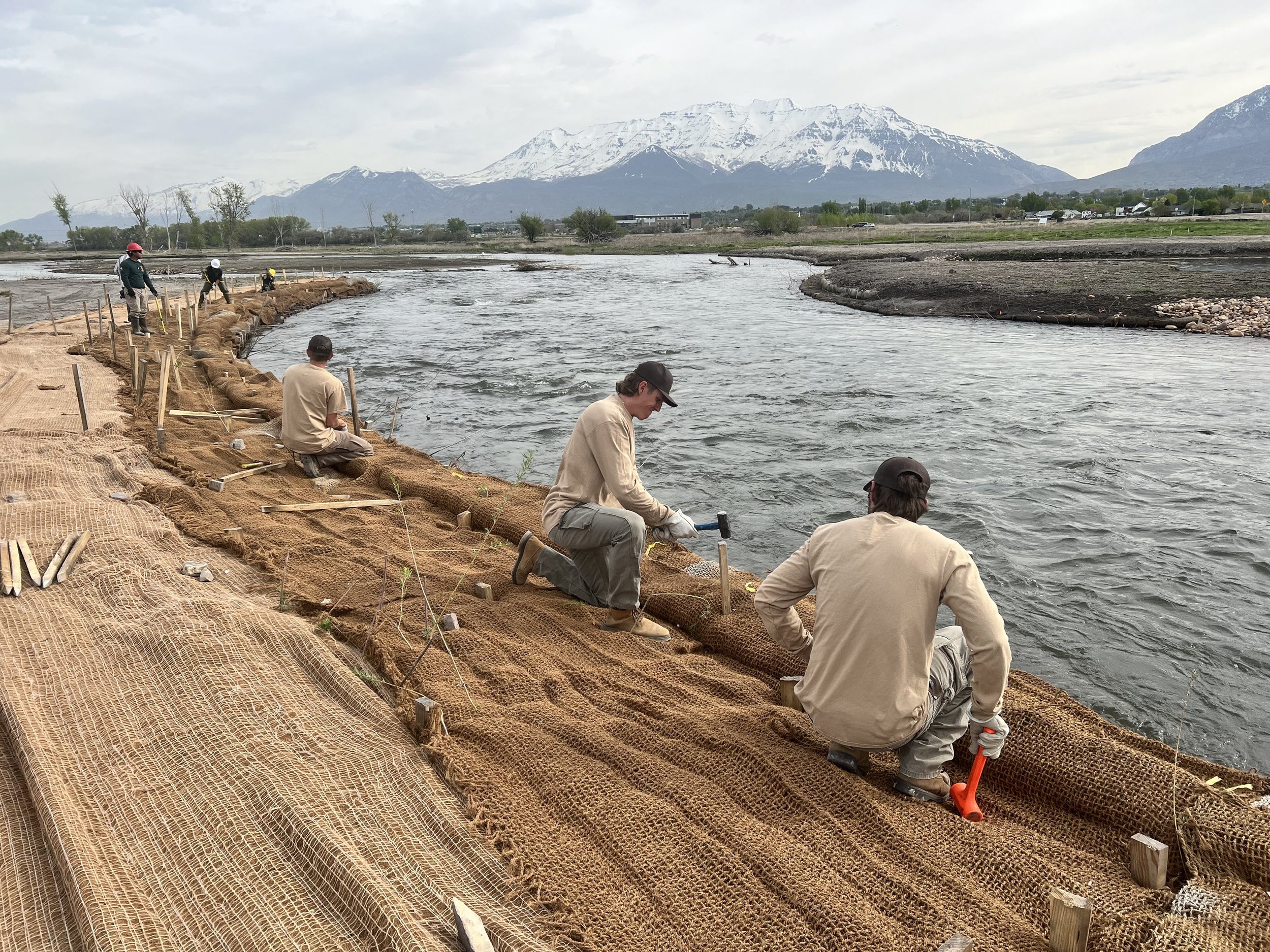  Utah Division of Wildlife Resources and Utah Conservation Corps Volunteers Installing Biodegradable Fabric (May 2023) 