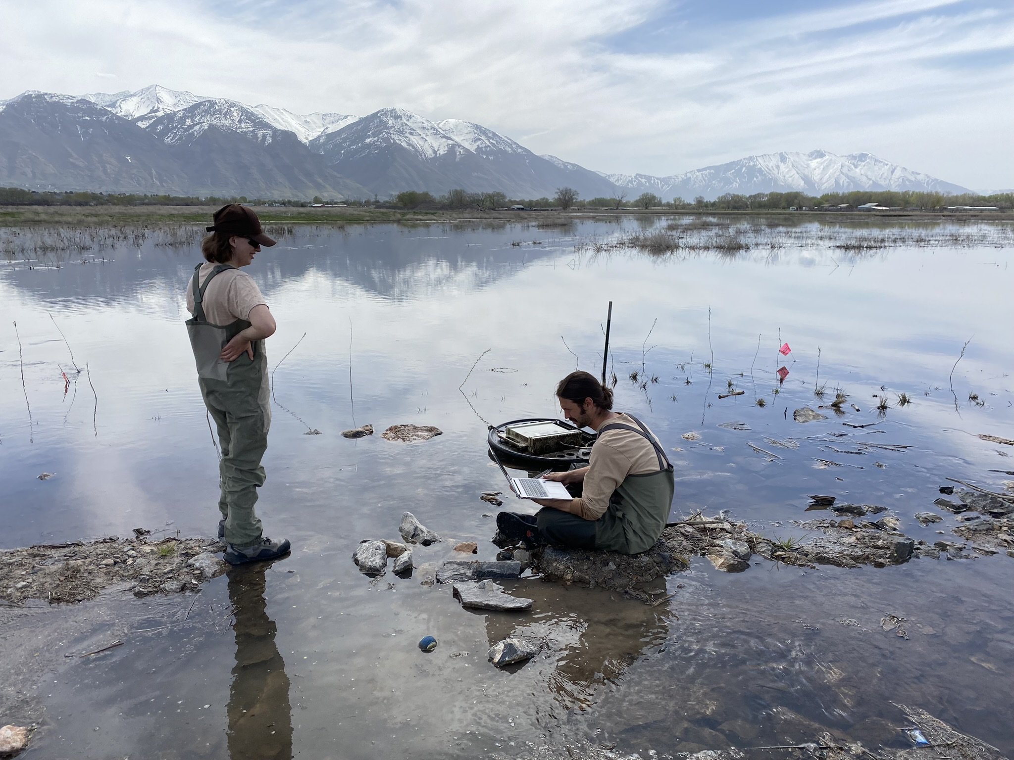  Utah Division of Wildlife Resources Employees Installing June Sucker Monitoring Equipment (May 2023) 