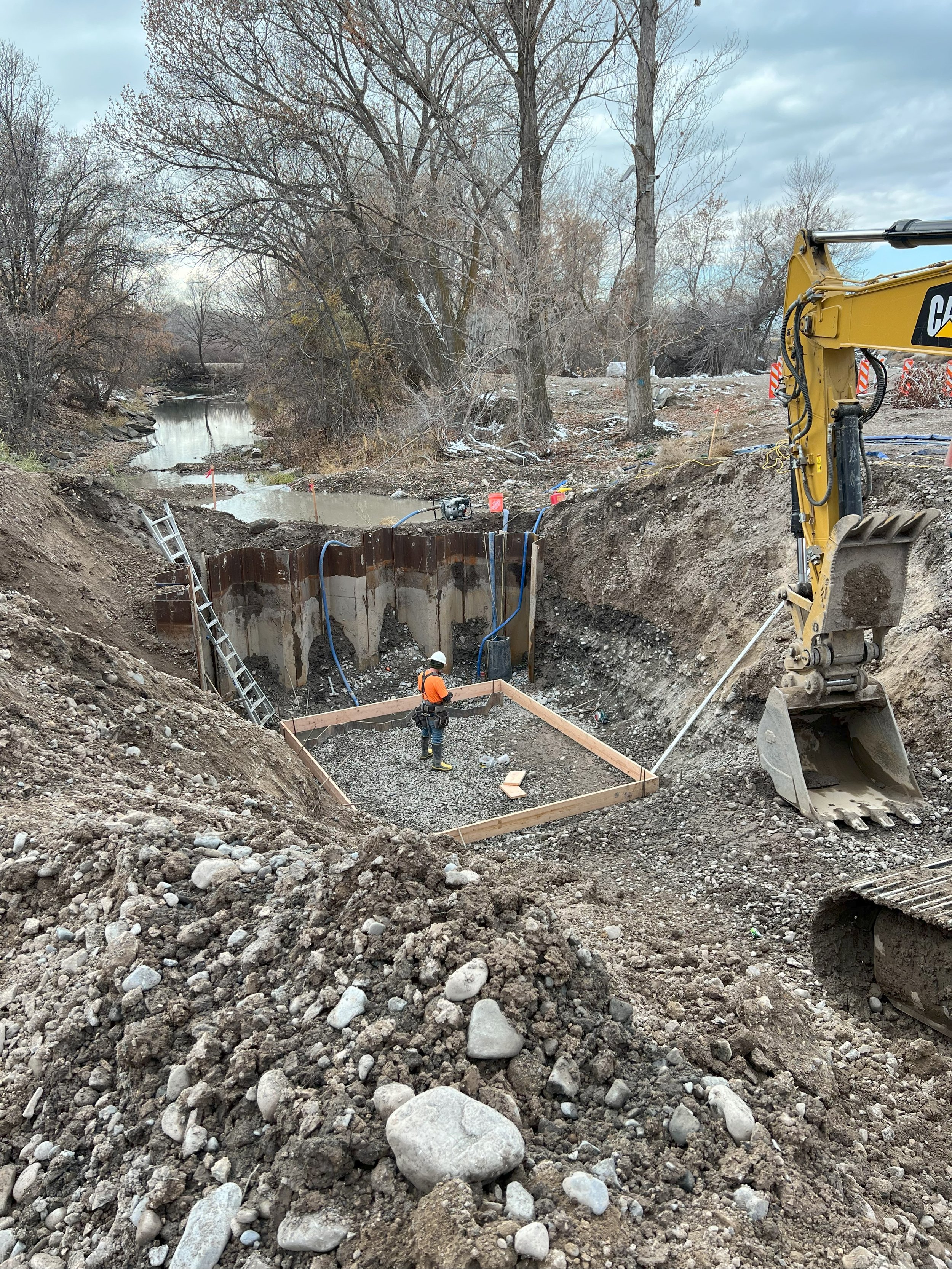 River Diversion Construction on original Provo River channel