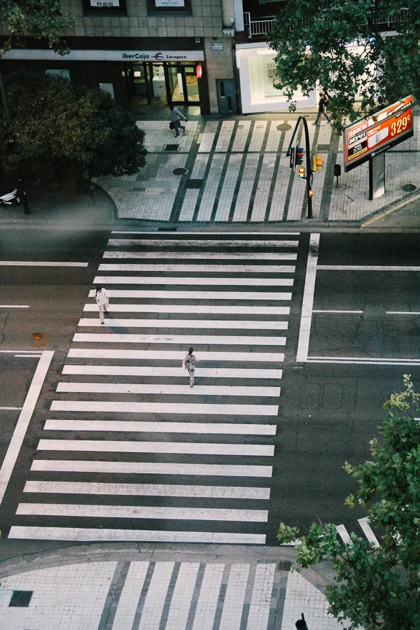 I call this one: she crossed the road. 