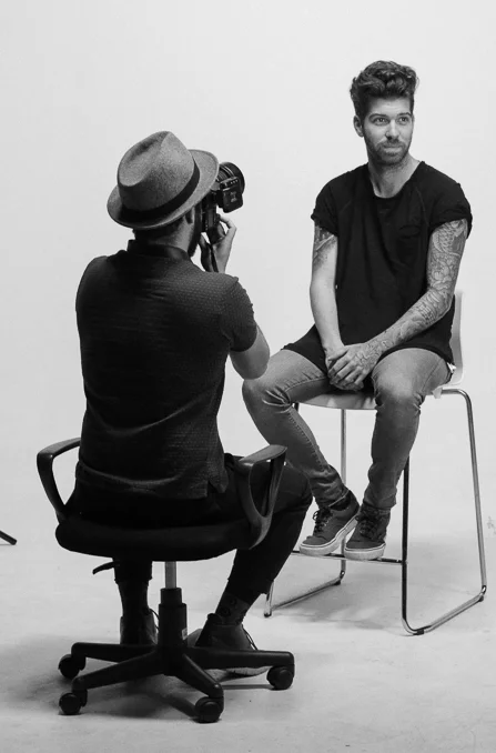 Arlindo Camacho, taking pictures of Andre Prim (Portuguese Vocal Coach.) 