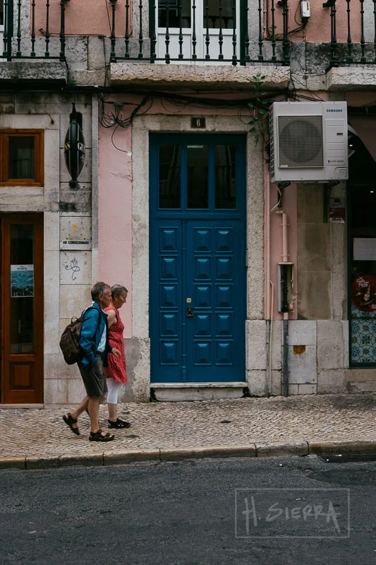 People walking in the city center. Lisbon Colors galore. 
