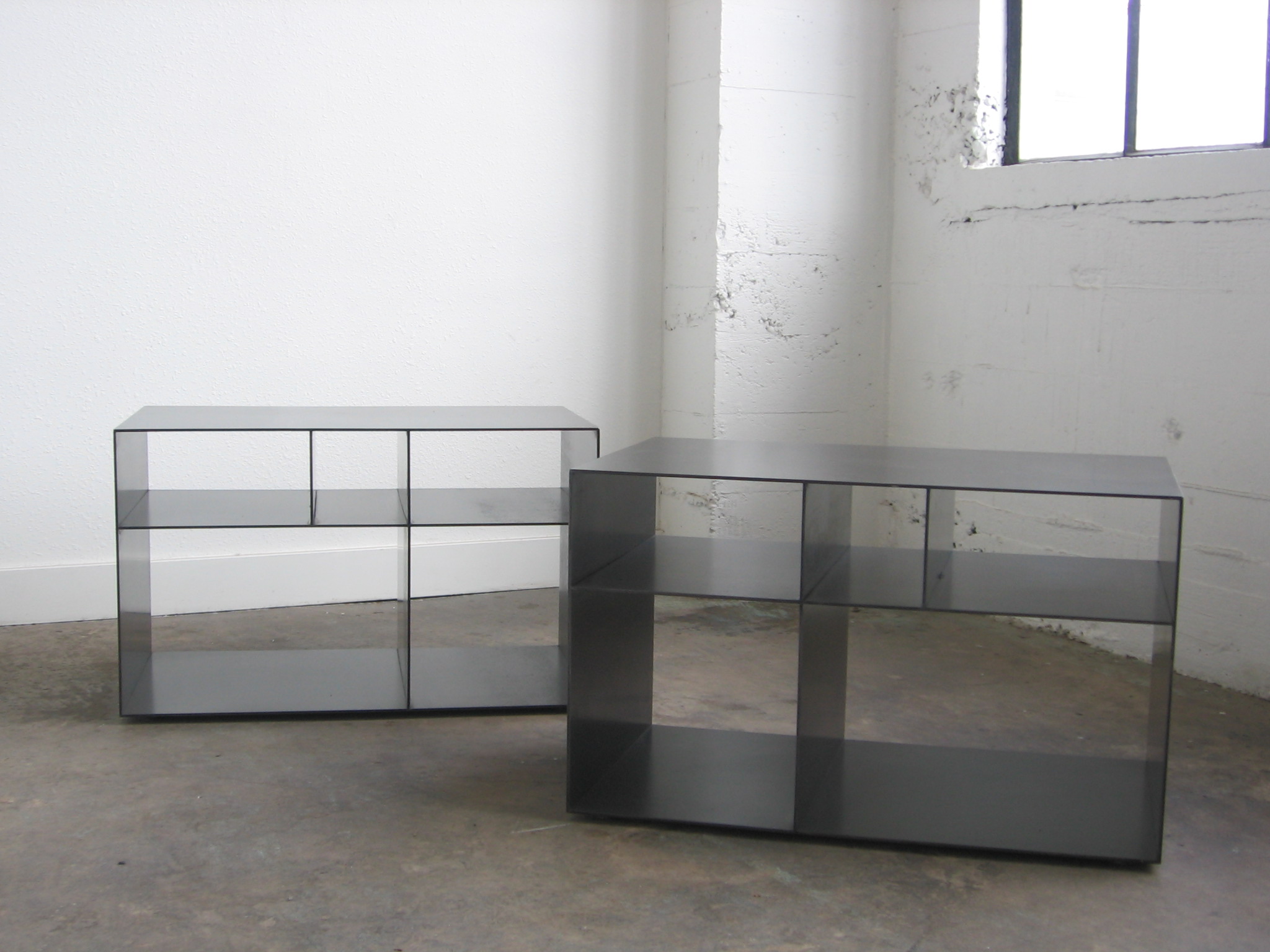  Hot Rolled Steel Shelves.  Designed by Eggleston/Farkas Architecture 