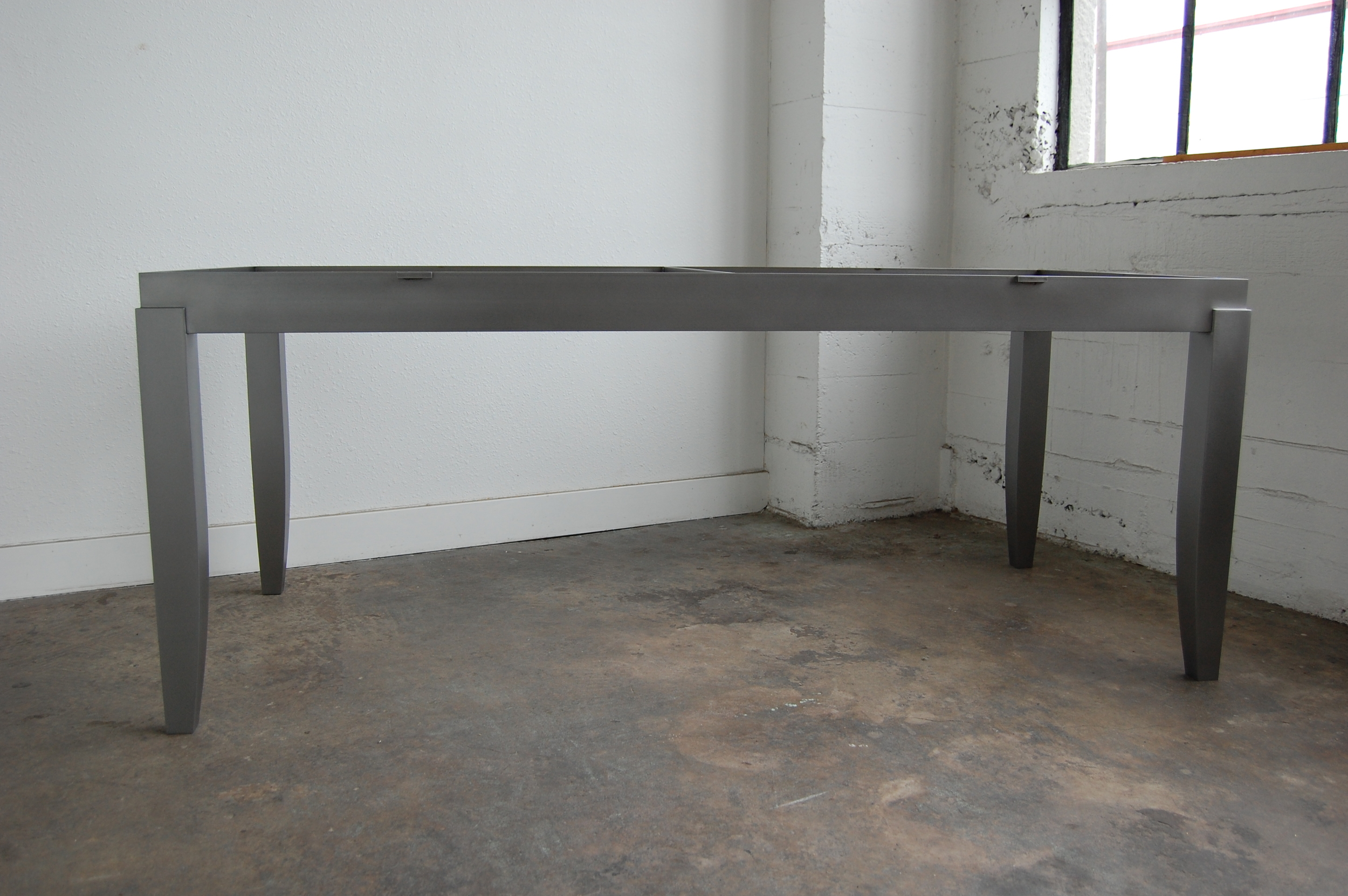  Sanded Steel Dining Table Base.  Designed by Group Jake Collaborative 