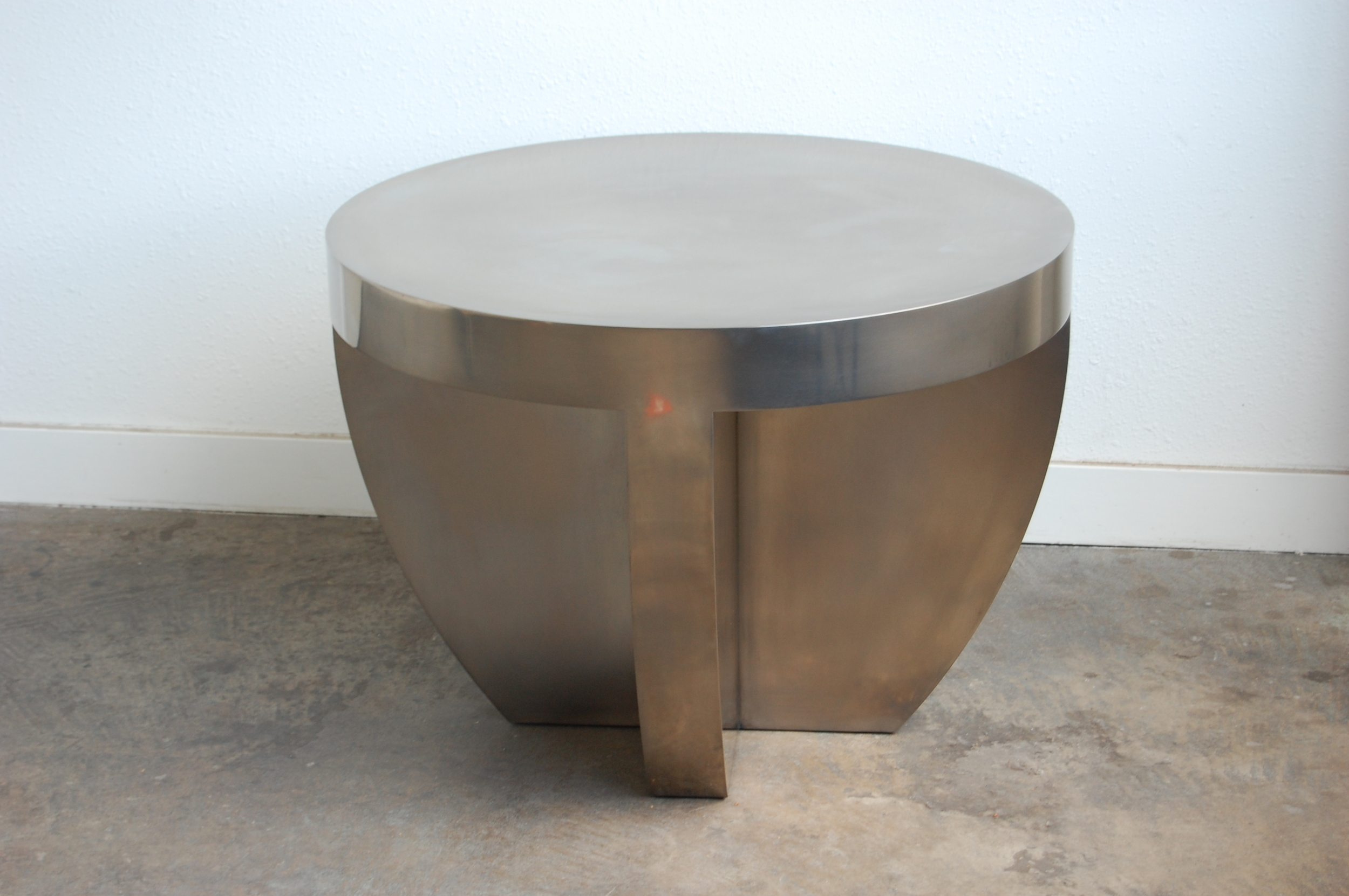  Nickel Plated Side Table.  Designed by Group Jake Collaborative 