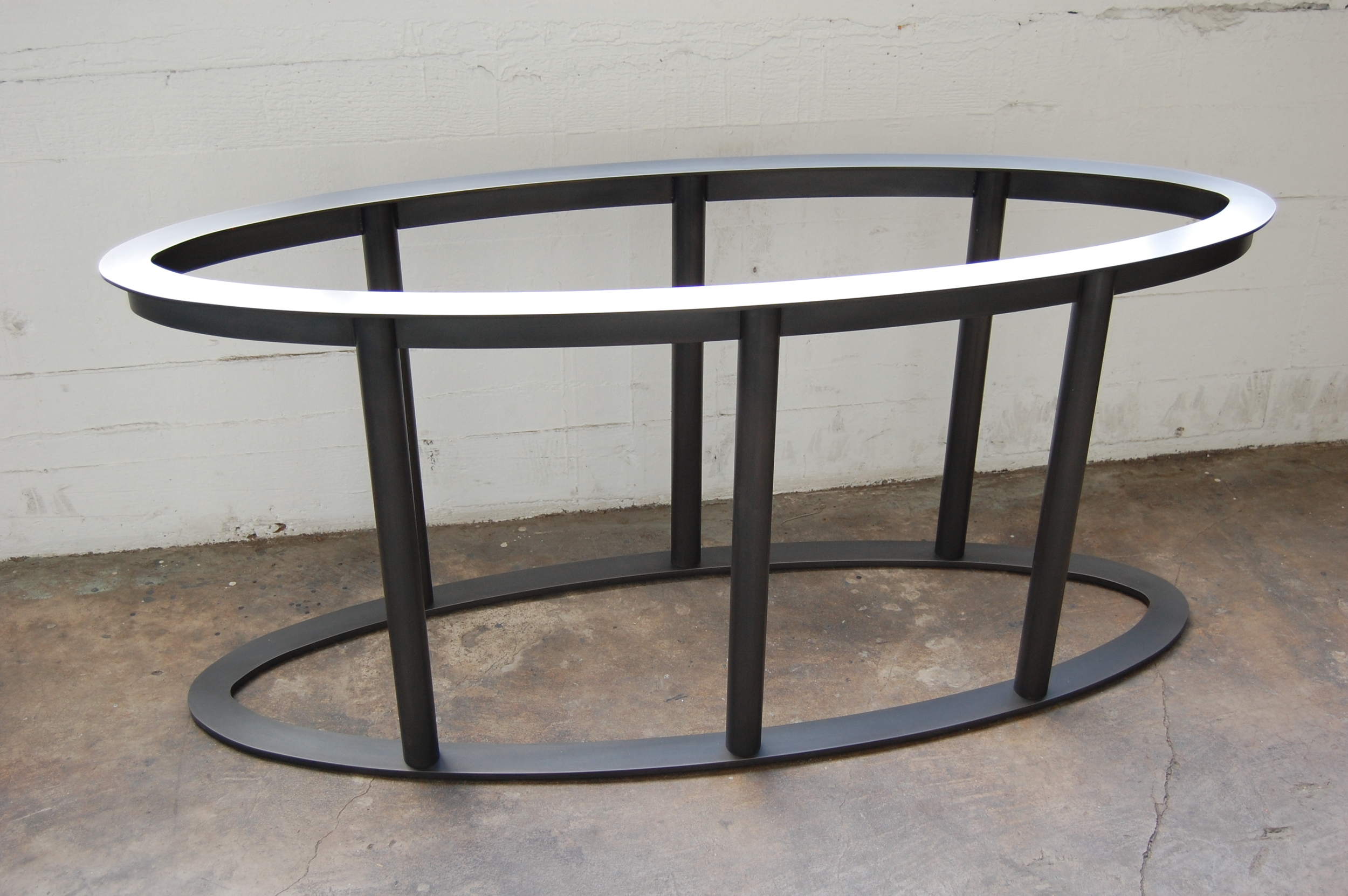  Blackened Steel Table Base.  Designed by Hensel Design Studios 