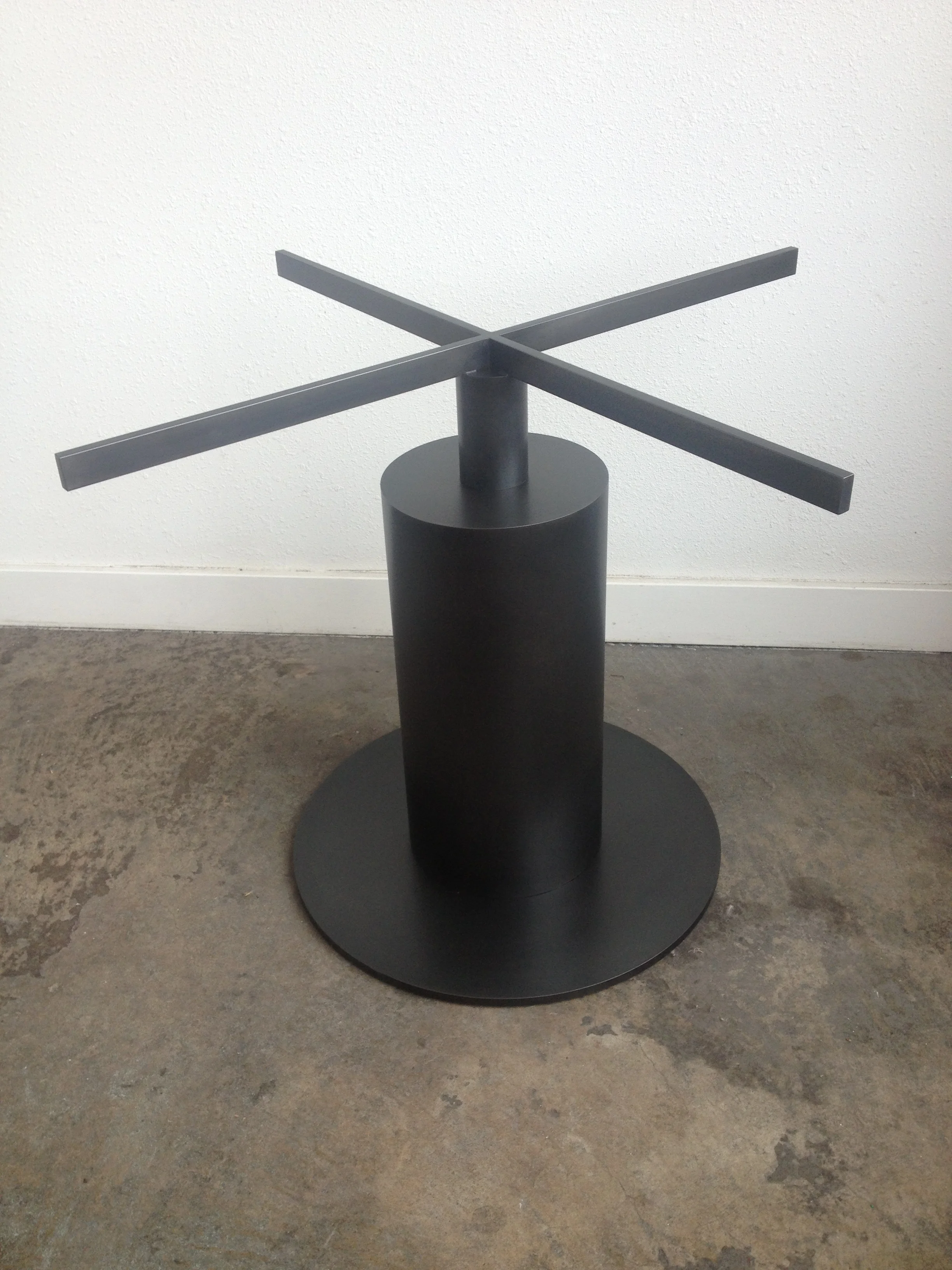 Blackened Steel Dining Table Base. Designed by Hensel Design Studios