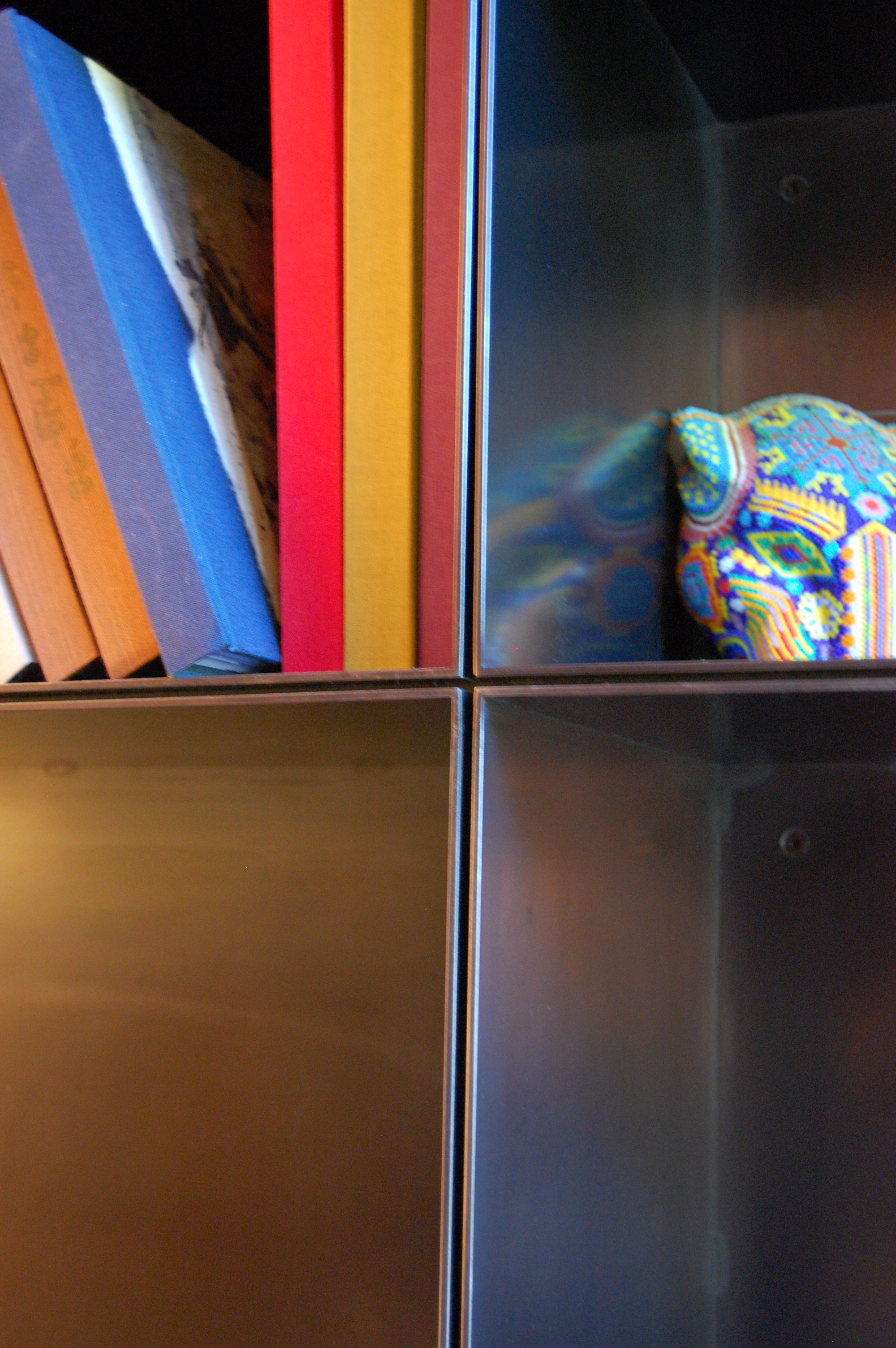  Hot Rolled Steel bookcase with 1/8 inch reveals.  Designed by Eggleston Farkas Architecture 