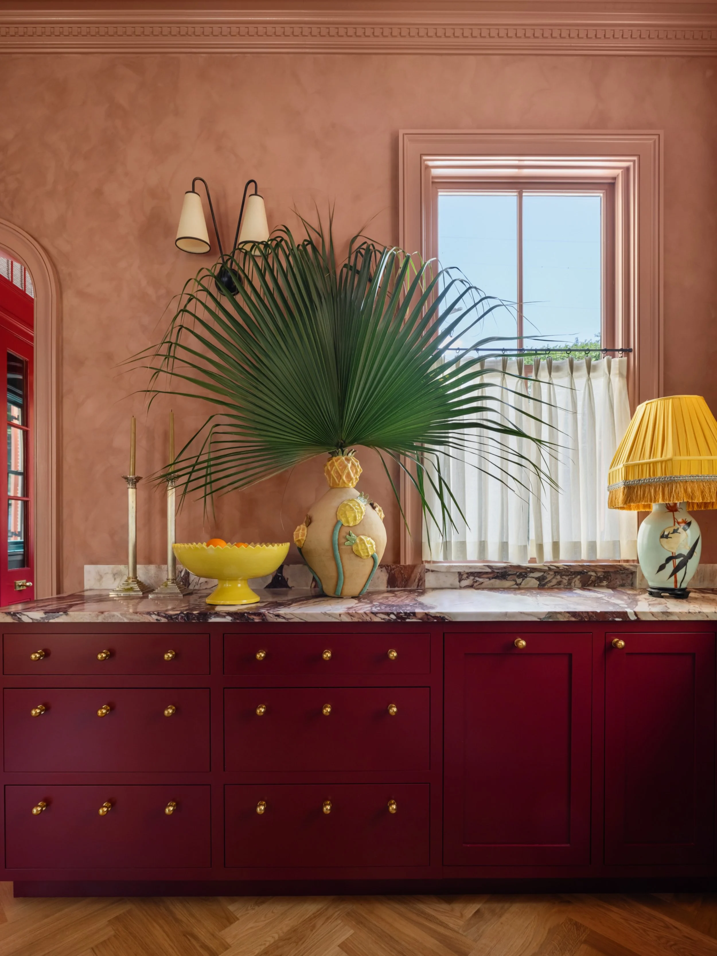 Choosing hardware is where you can really have some fun, so I went with unlacquered brass globe knobs from @emtek_products for our kitchen cabinetry. I&rsquo;ve always preferred knobs over pulls, and because I naturally grab from the center, I ditche