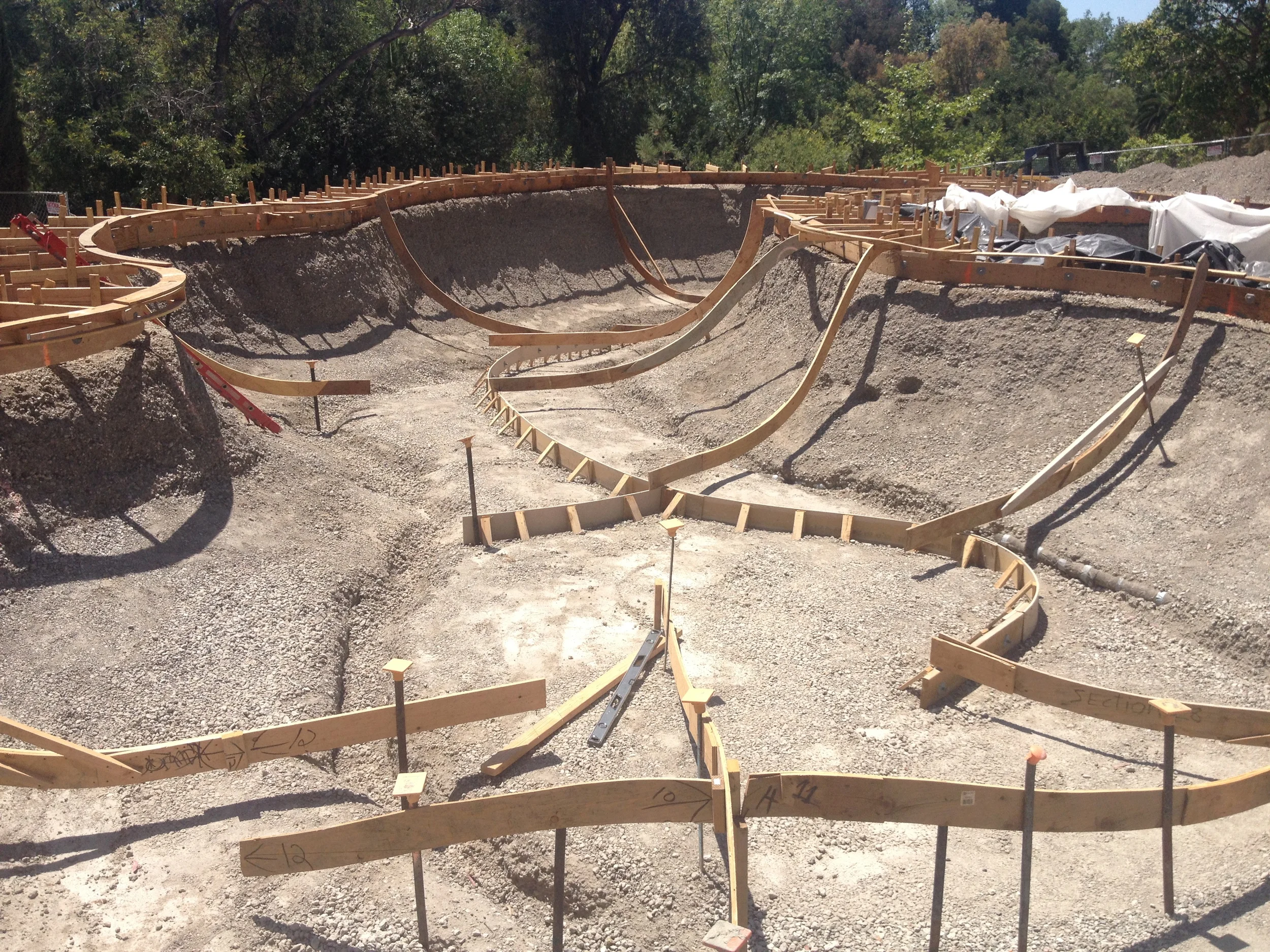 Peck Park snake run in construction, Spring 2014