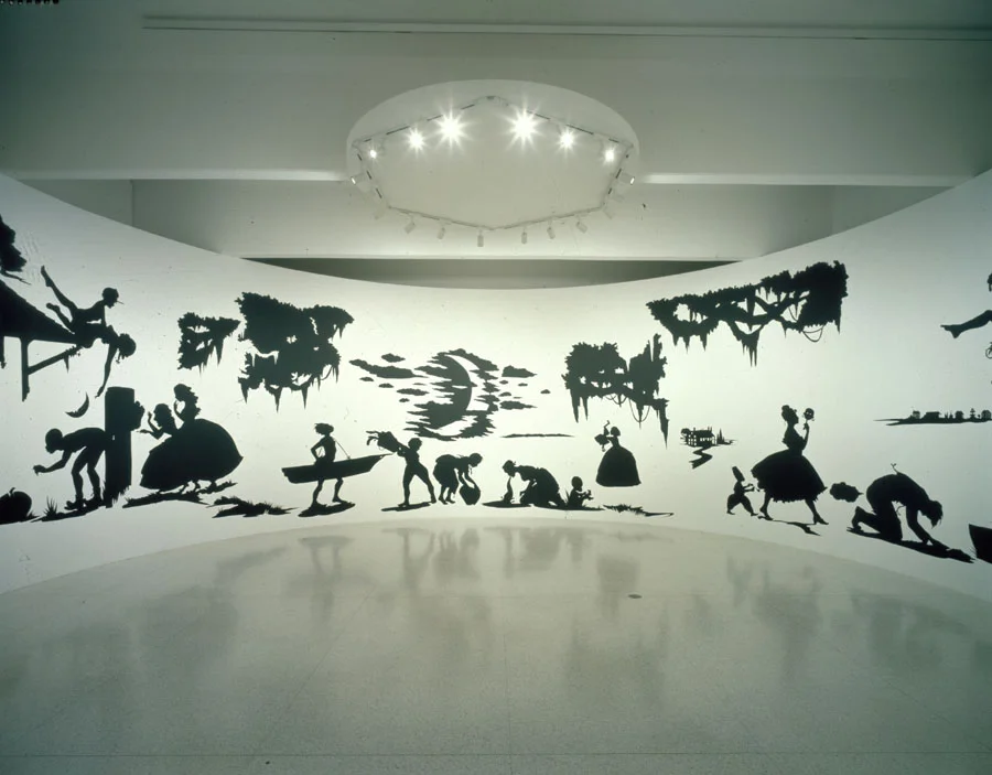 Slavery! Slavery! Presenting a GRAND and LIFELIKE Panoramic Journey into Picturesque Southern Slavery or "Life at 'Ol' Virginny's Hole' (sketches from Plantation Life)" See the Peculiar Institution as never before! All cut from black paper by the able hand of Kara Elizabeth Walker, an Emancipated Negress and leader in her Cause 1997