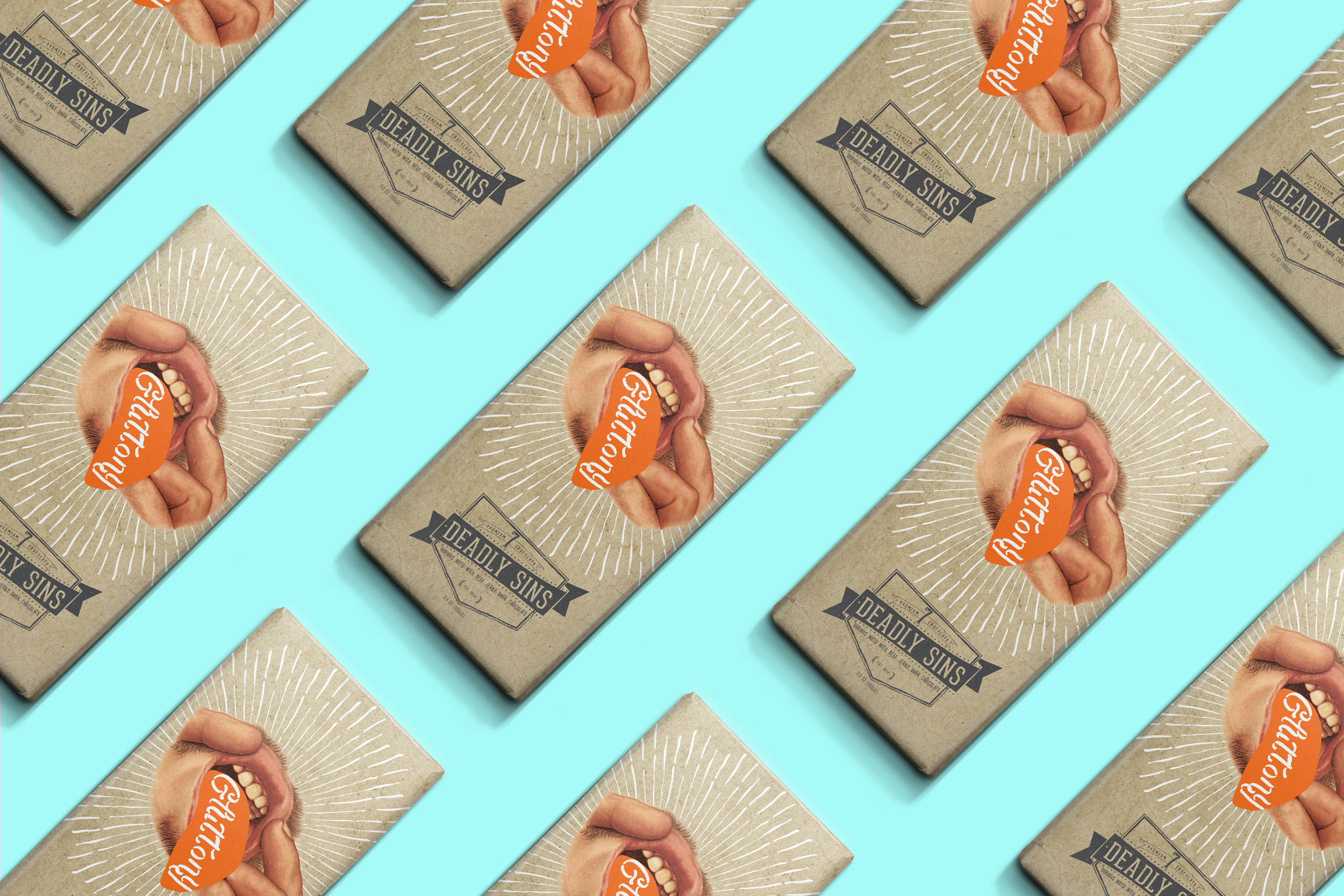 "Gluttony" Chocolate Bar Packaging Design