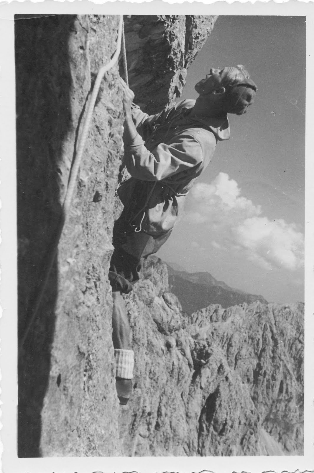 My father defying gravity.