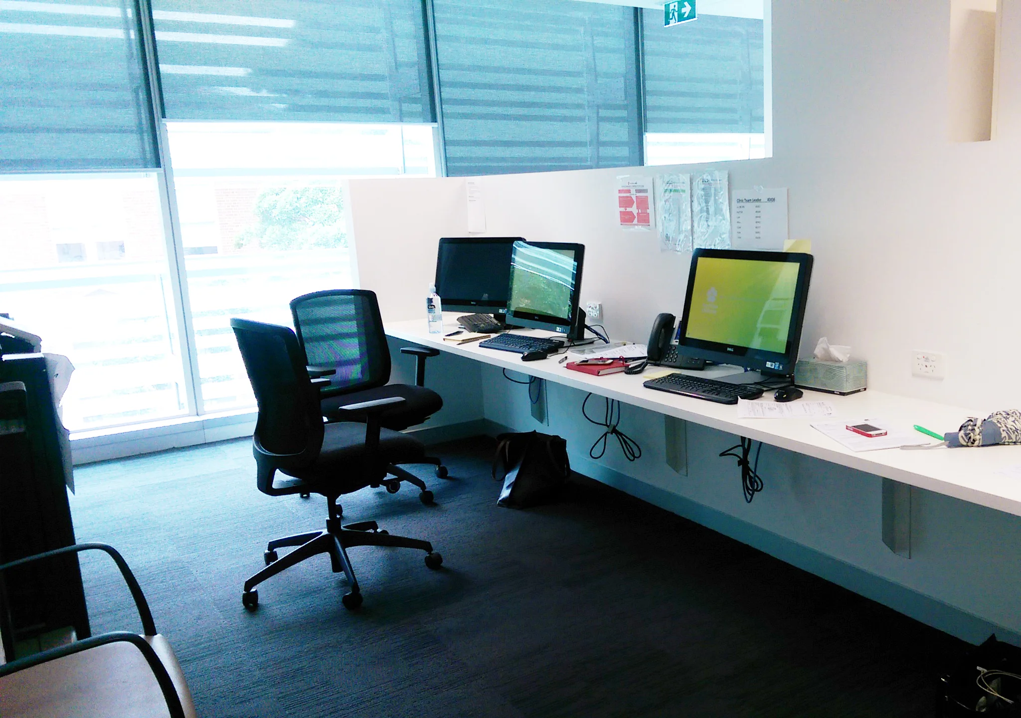 An example of a communal workstation in the Private hospital.
