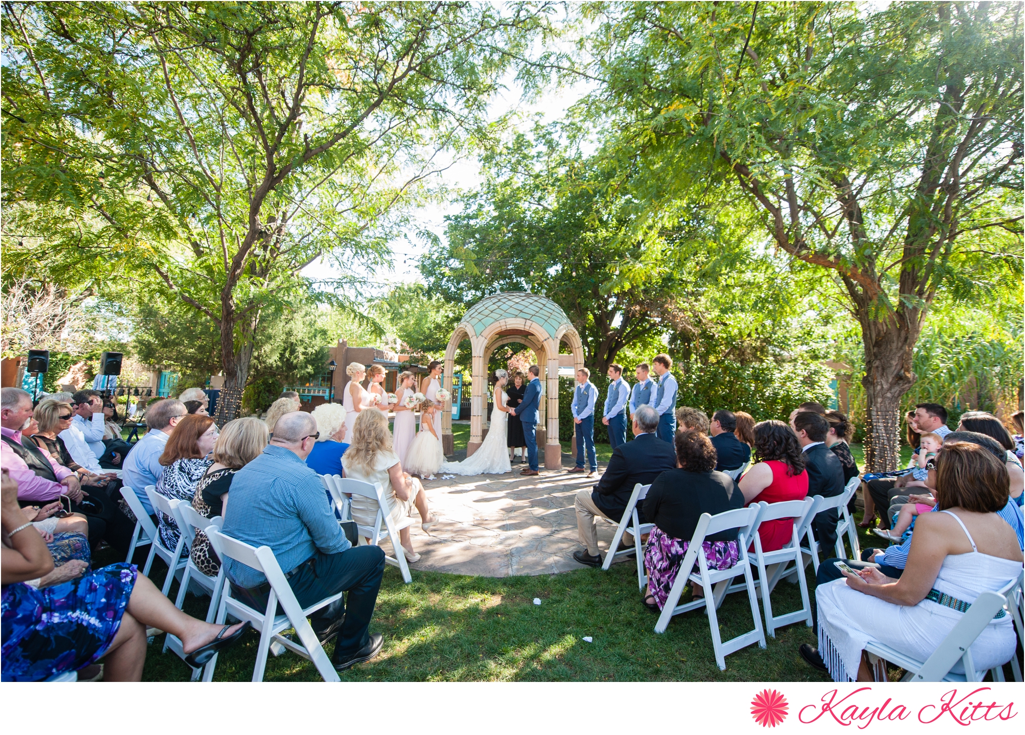 casa de suenos-albuquerque-outdoor-wedding-new mexico-bridal gown-demetrios-kayla kitts photography-albuquerque wedding photographer