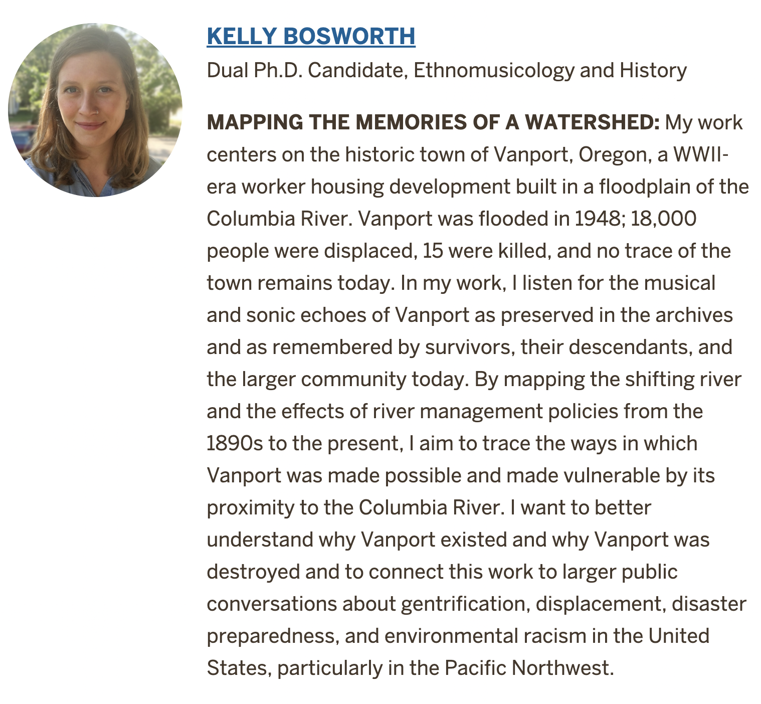 Scholarship — Kelly Bosworth