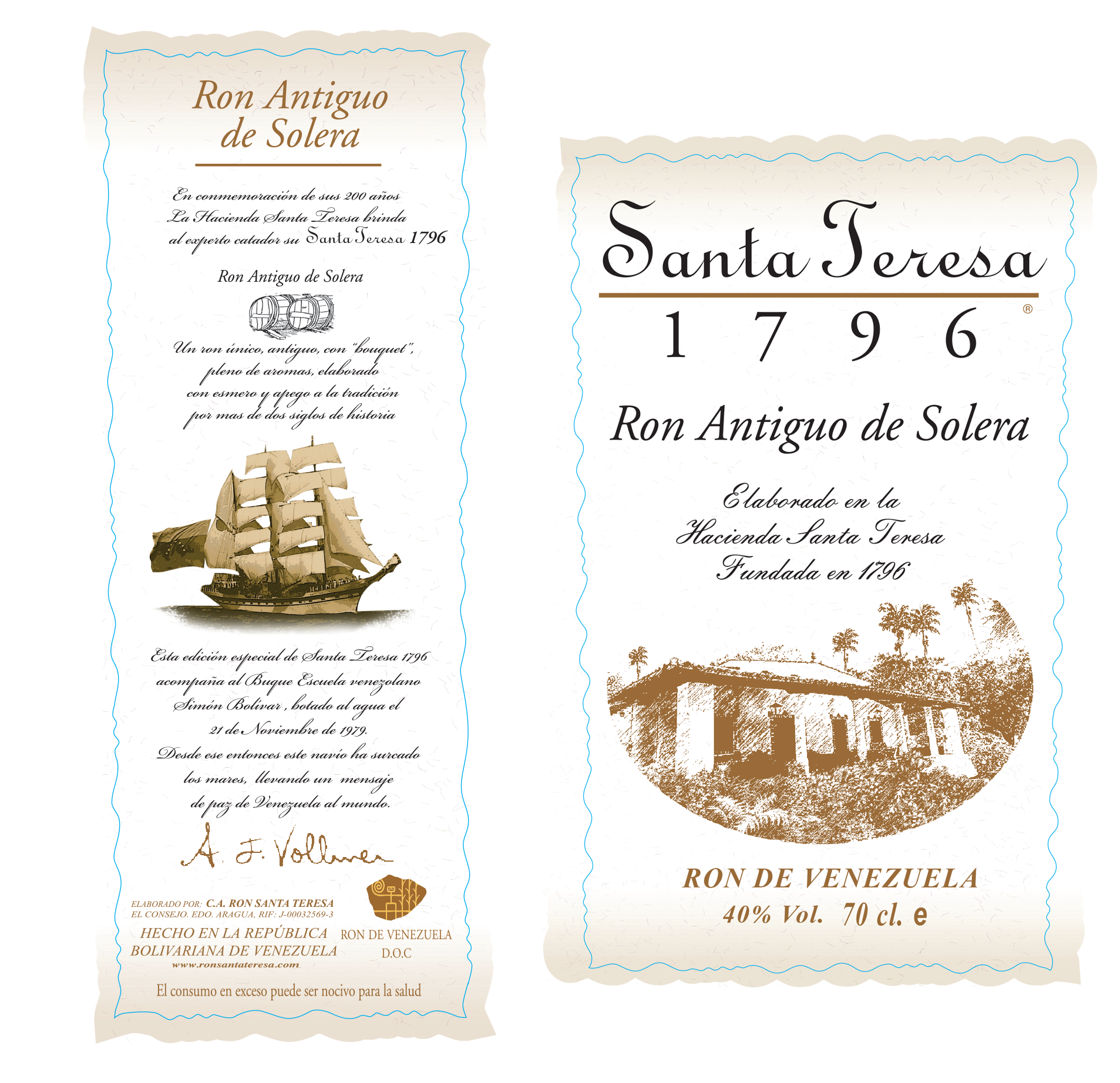Special Edition Label for Venezuelan rum 1796