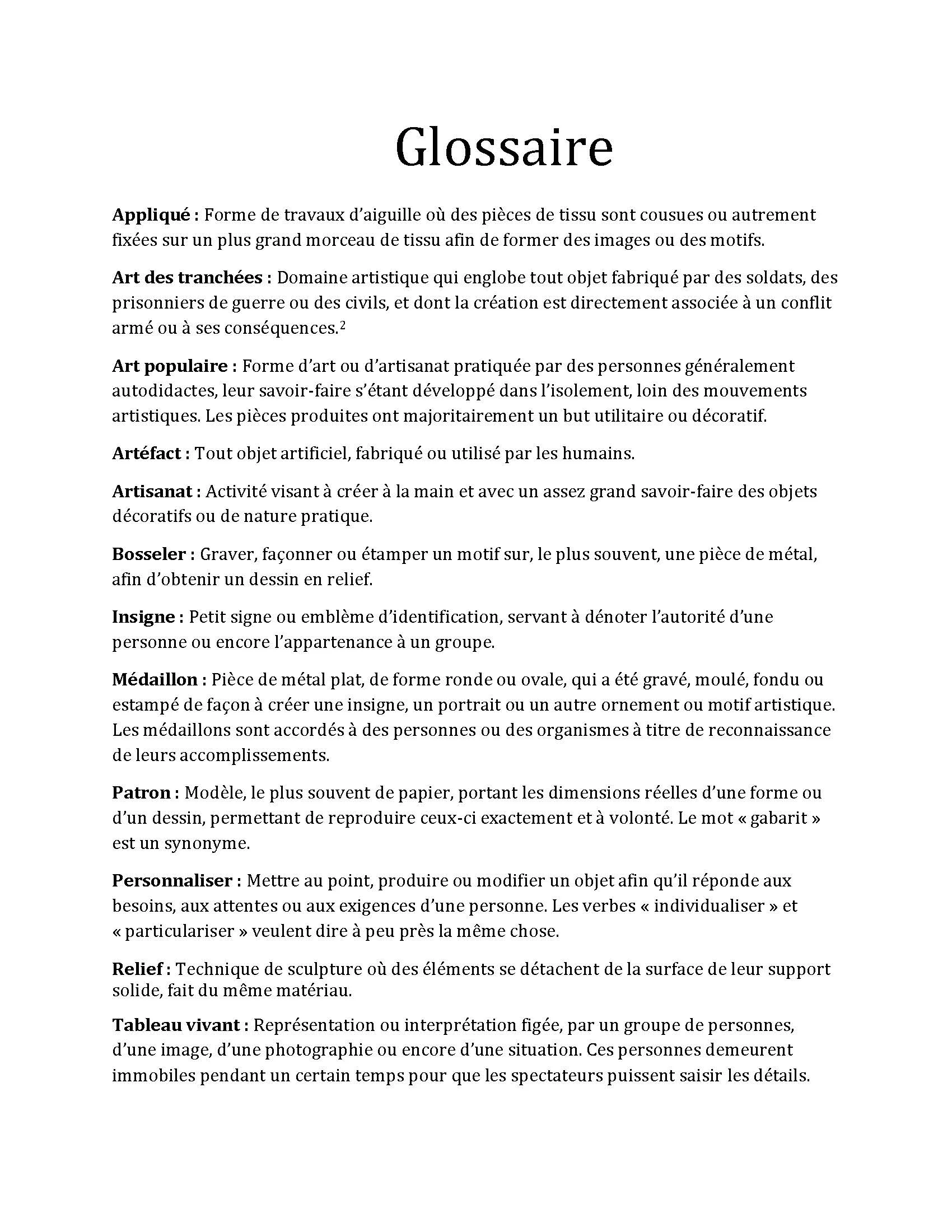 Objects Temoins De La Guerre Guide Pedagogique Moose Jaw