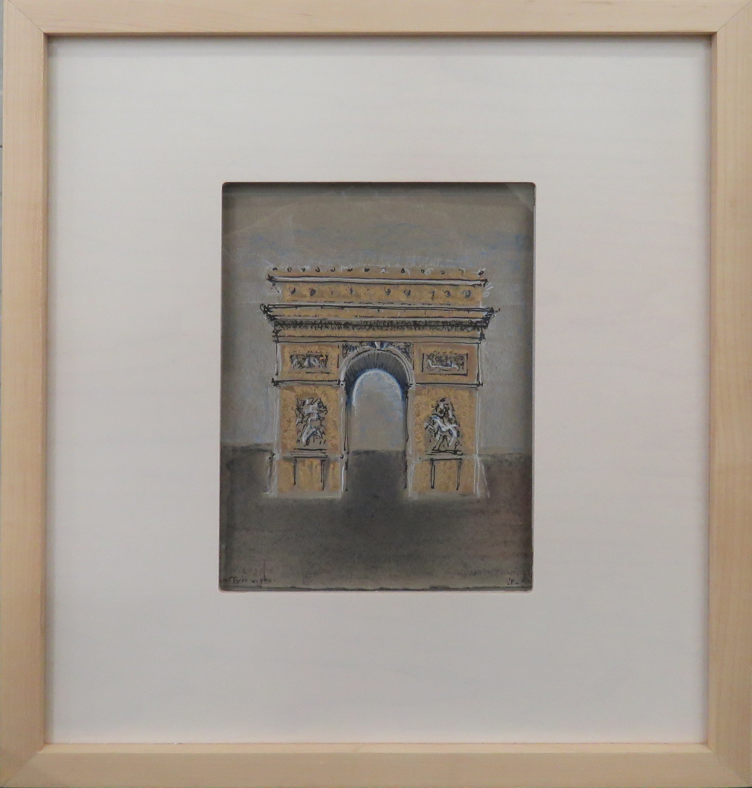 Grant McConnell  Arc de Triomphe  gold on lead, mixed media on paper  25.4 x 17.8 cm, 2025 