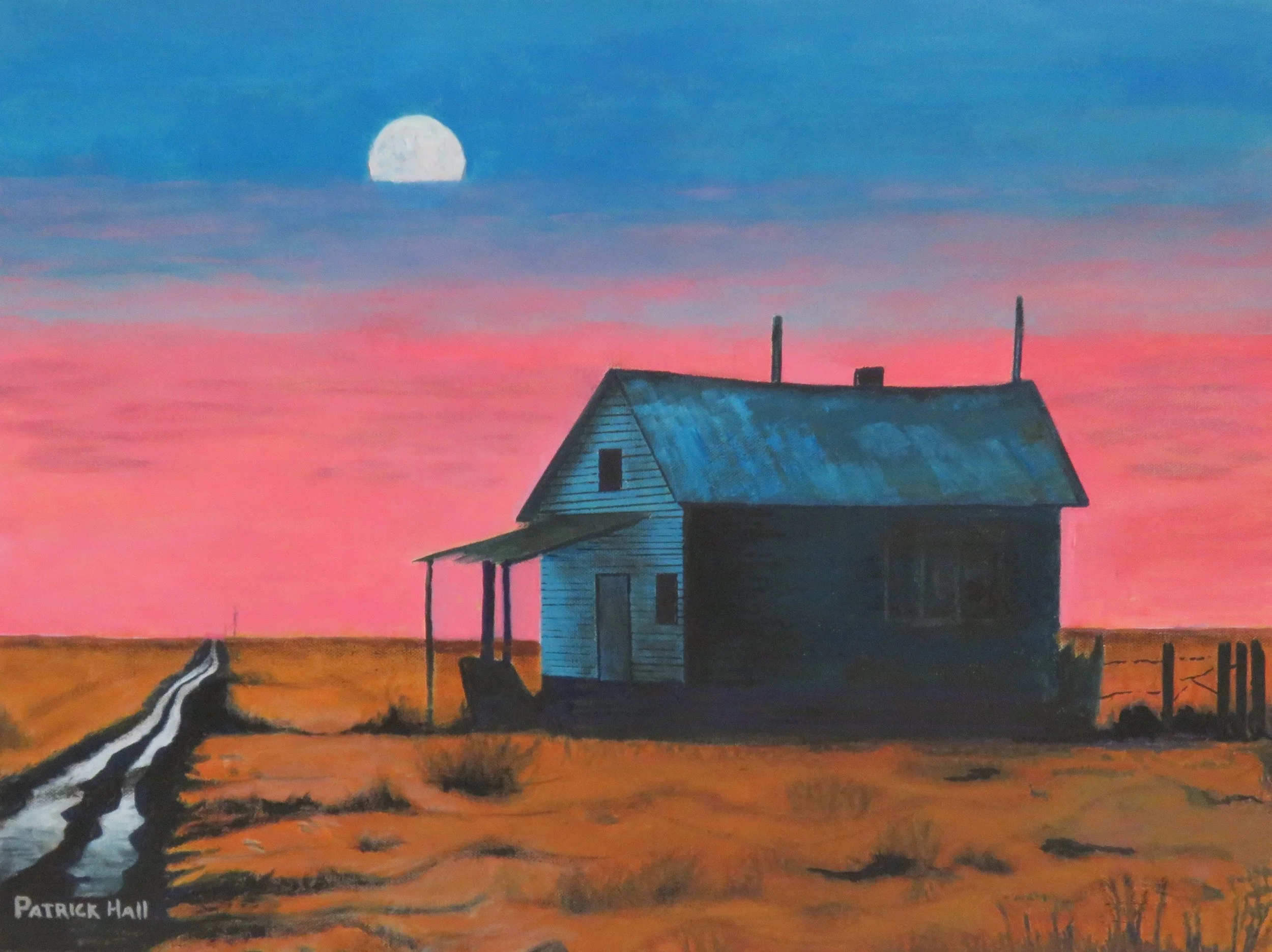  Patrick Hall  Remains Along a Lonely Road  acrylic on canvas, acrylic pen  61.0 x 45.7 cm, 2025 