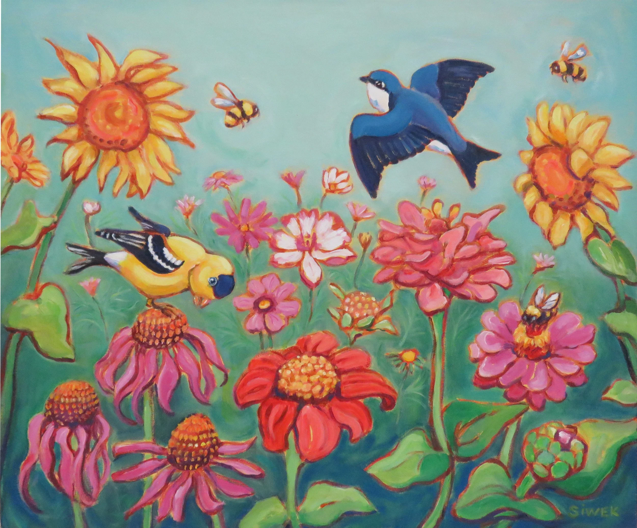  Gerri Ann Siwek  August Garden  acrylic on canvas  61.0 x 50.8 cm, 2024 