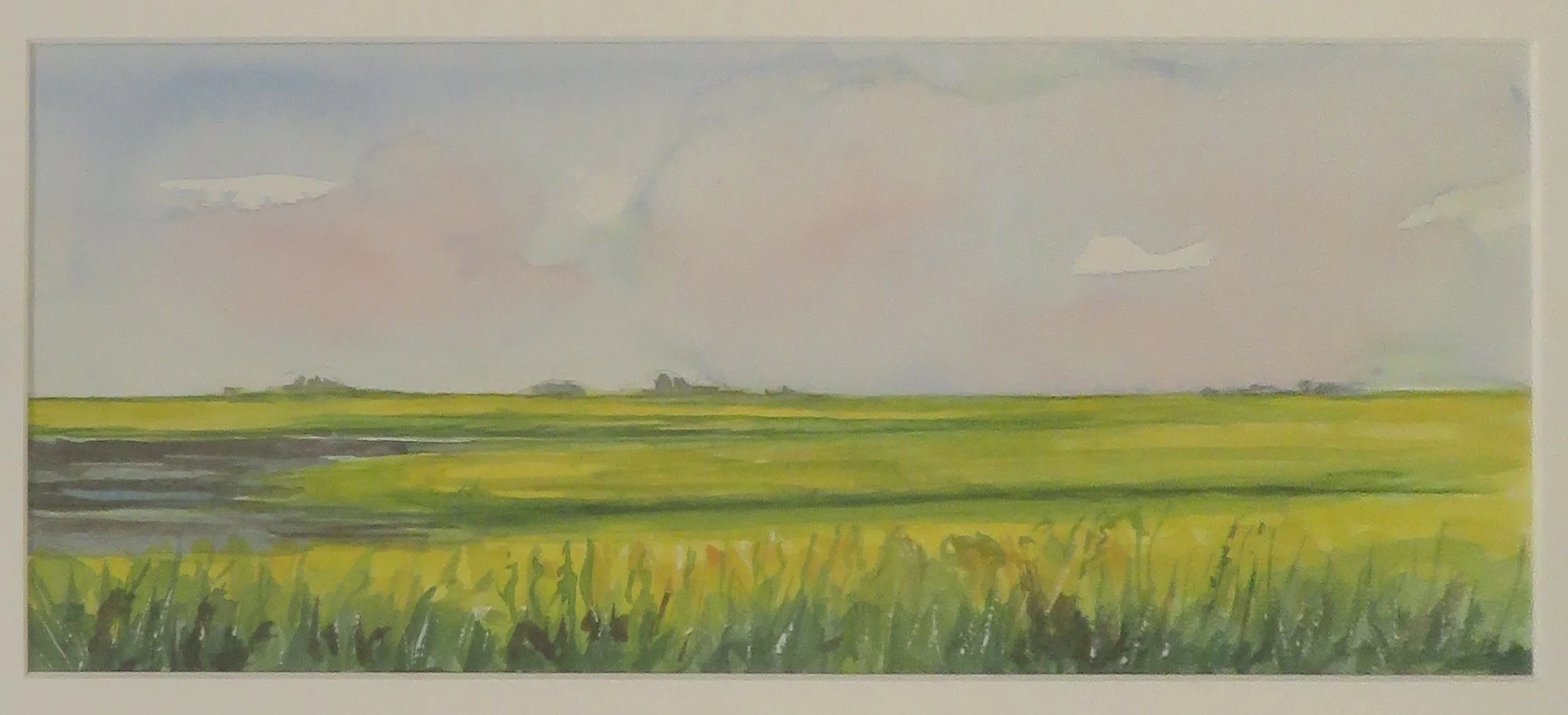  Lynne Howes   Flatlands  watercolour on paper  12.7 x 35.5 cm, 2024 