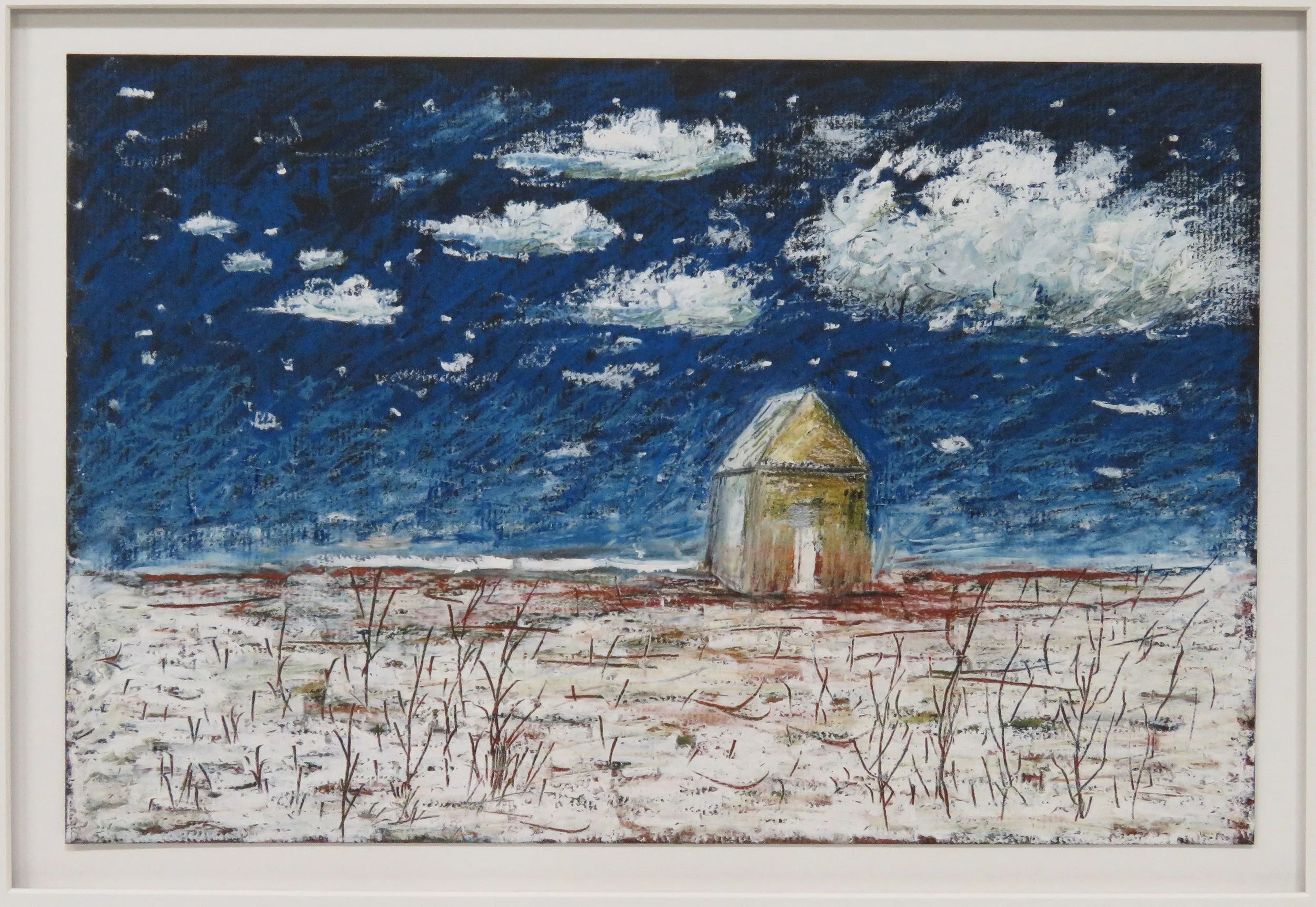  Ernie Klinger  Blue Skies From Now On  oil pastel on matboard  45.7 x 55.9 cm, 2024 