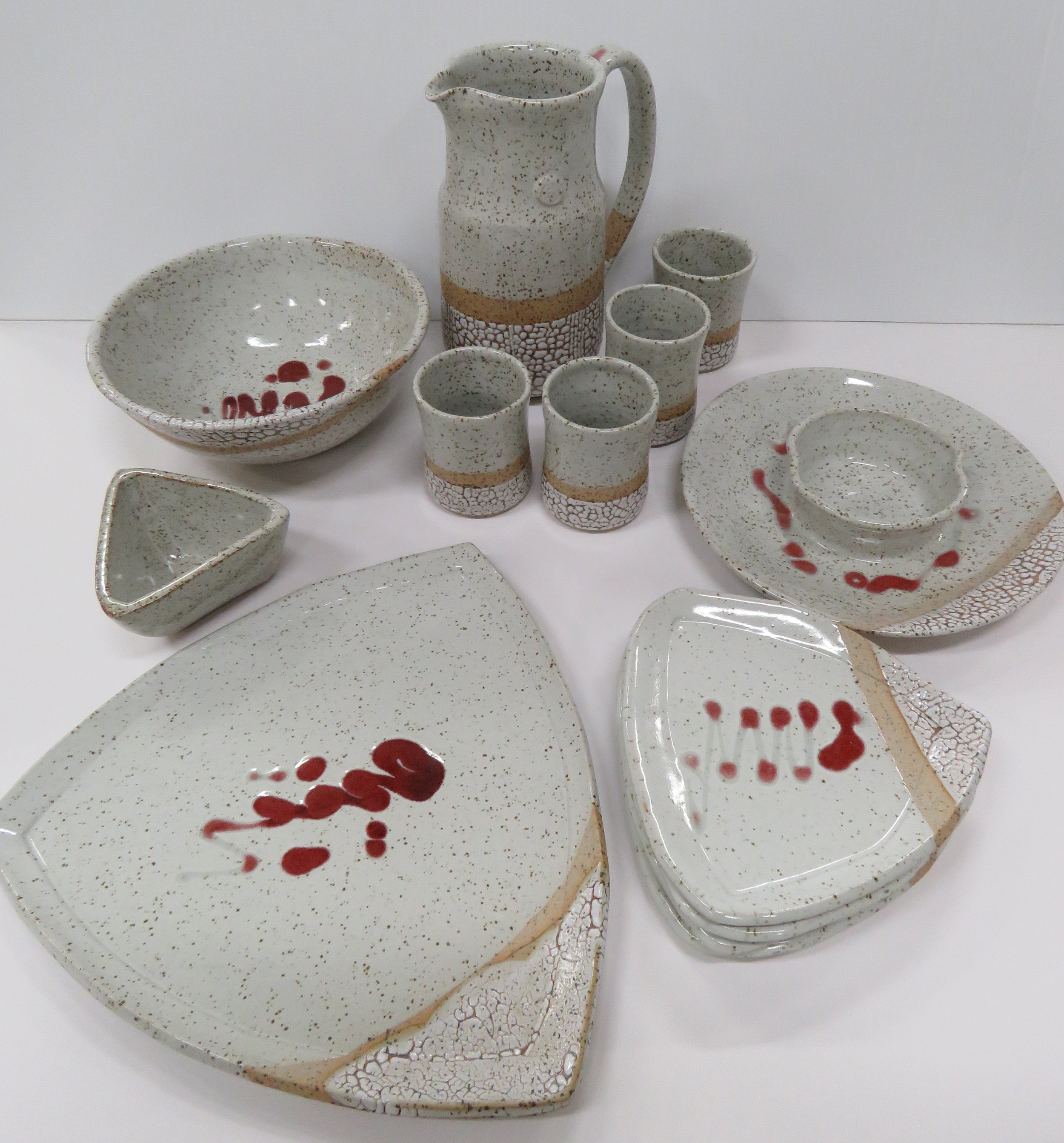  Parsons Dietrich Pottery  13 Piece Pottery Set  ceramic, glaze  various sizes, 2025 