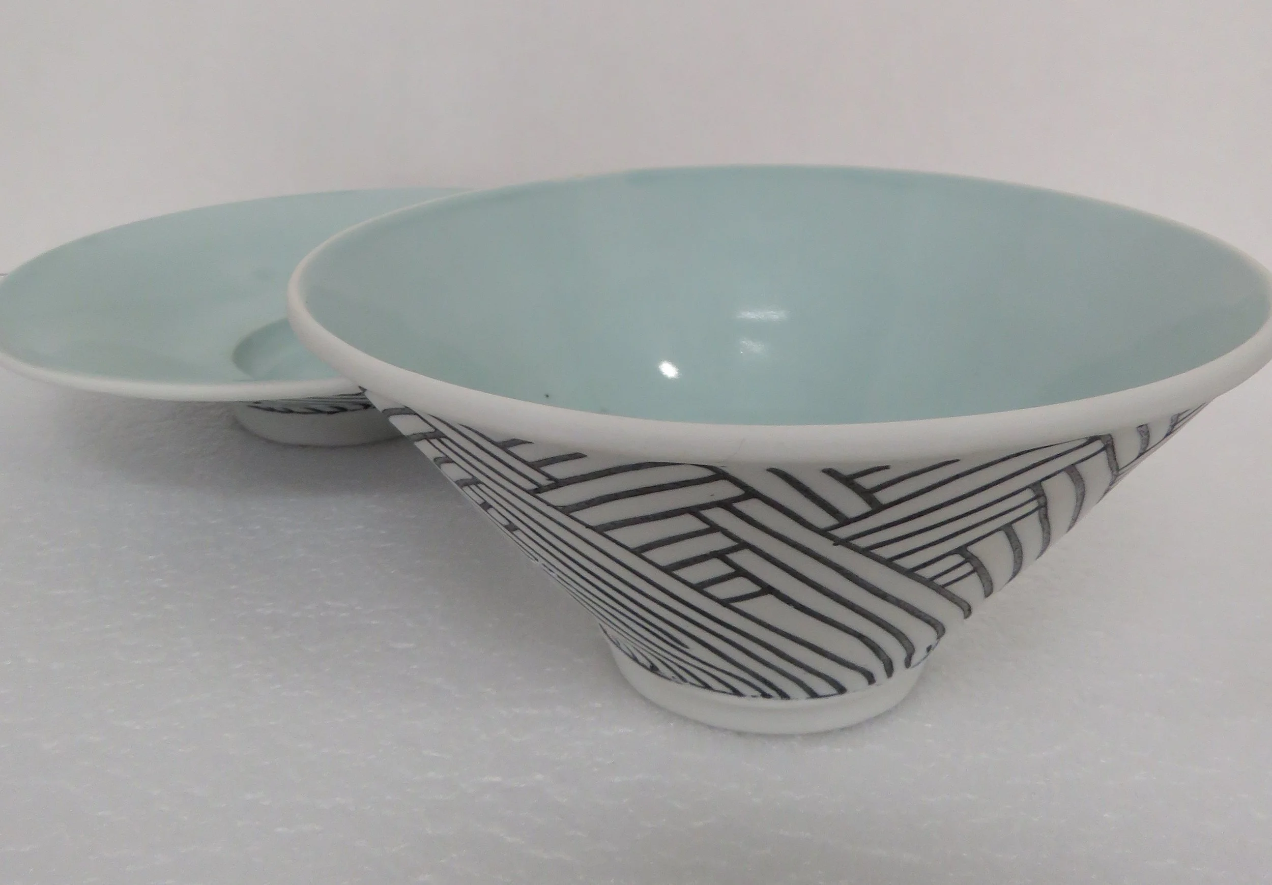  John Peet  Remembering Jack (Set of 2 Bowls)  porcelain, glaze  various dimensions 