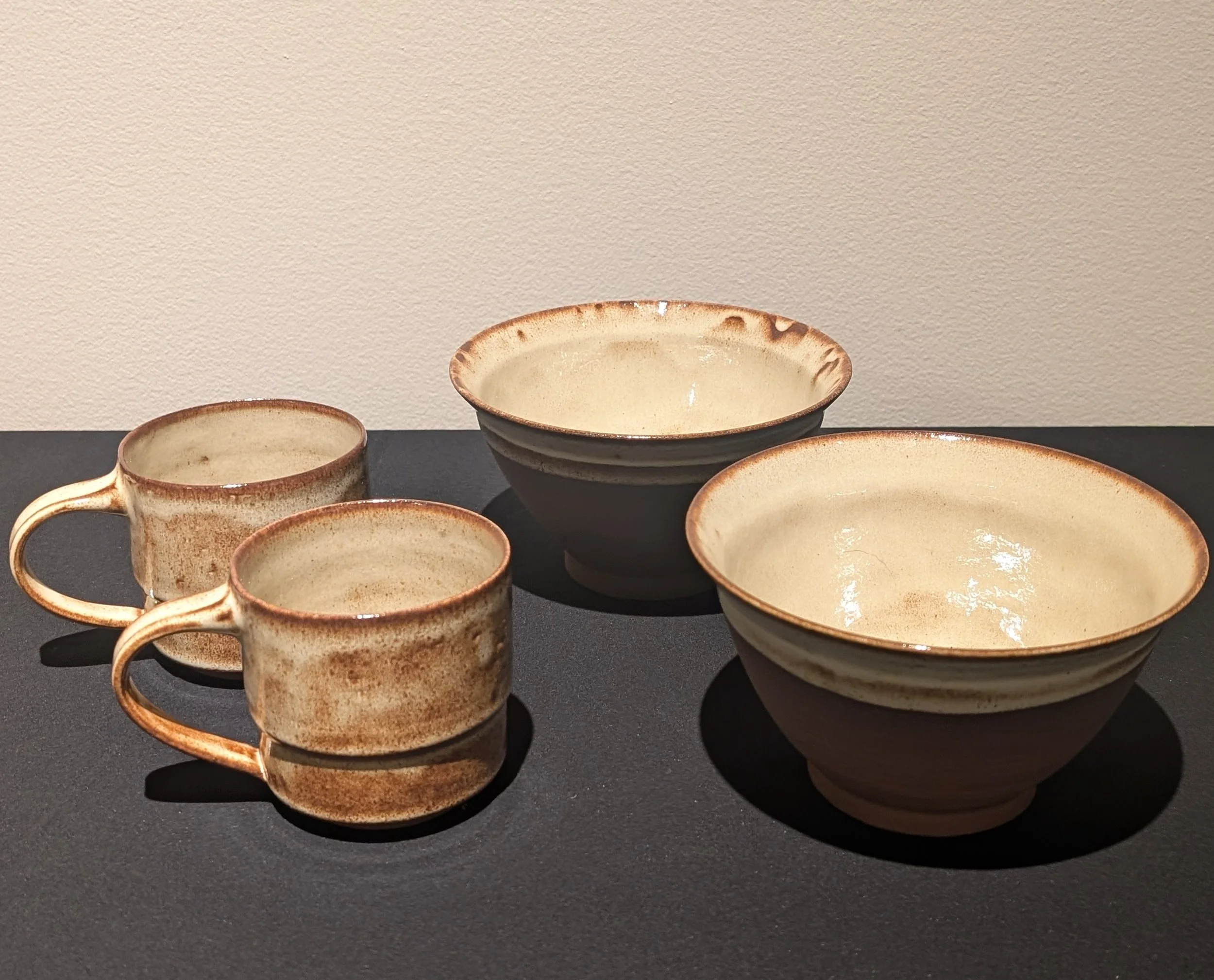  Matt Froese   Riviere Wares 2025  Breakfast Set (2 mugs, 2 bowls)  clay, glaze  various dimensions, 2025 