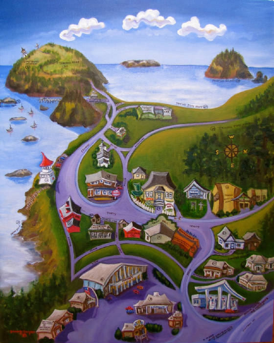View of Trinidad, oil on canvas, 24 x 30