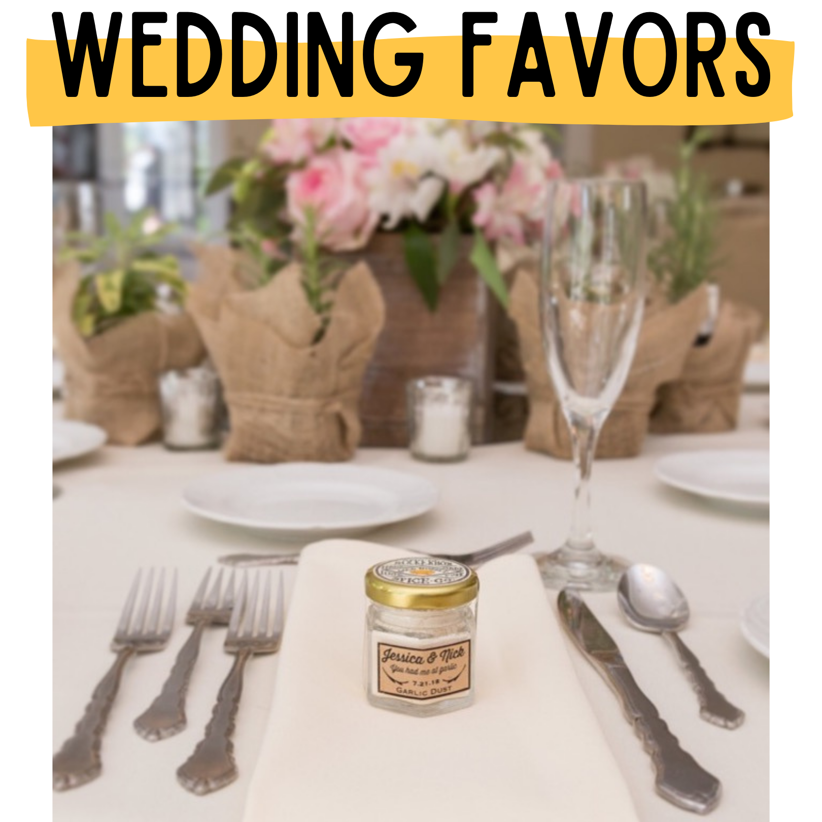 Custom spice wedding favors