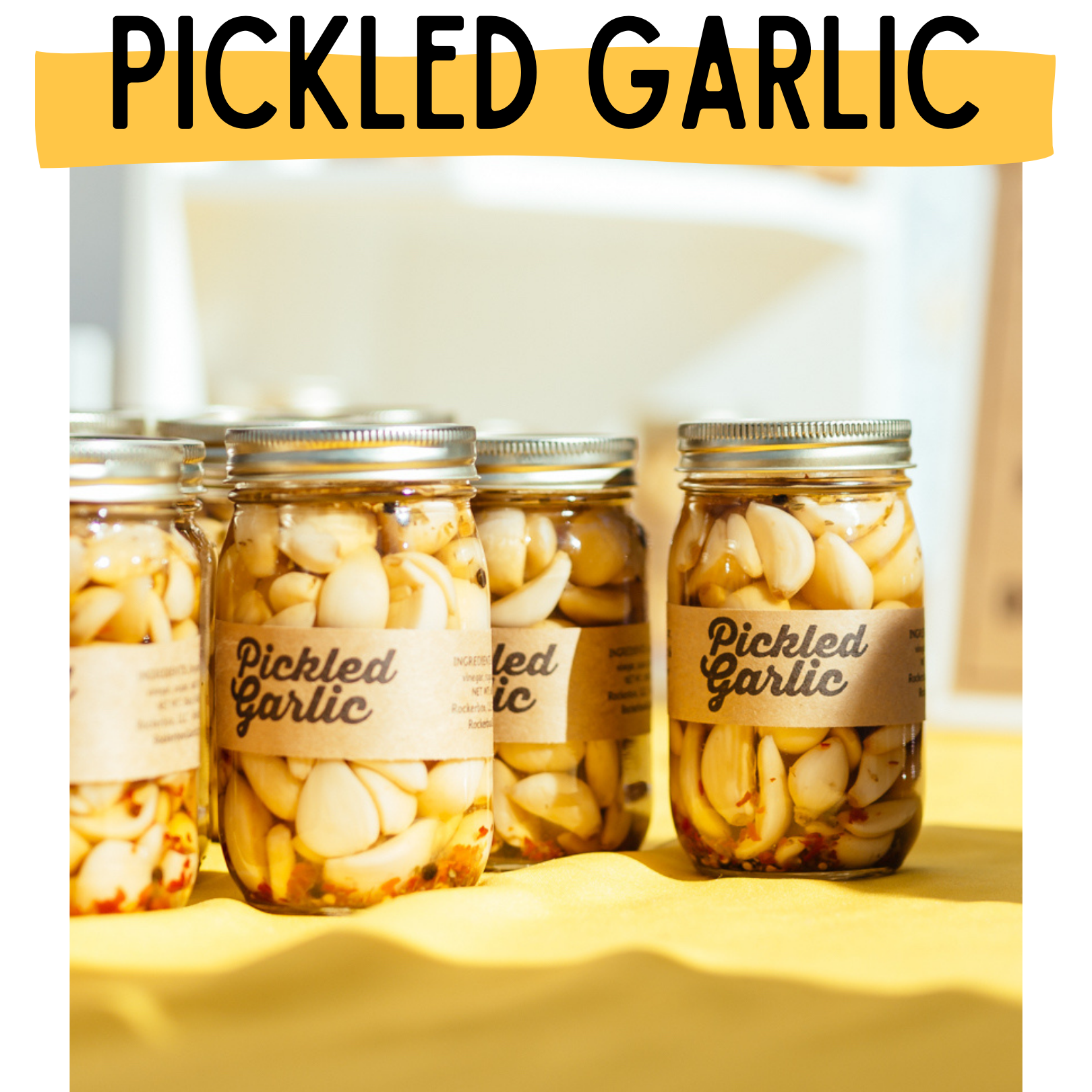 Handmade pickled garlic