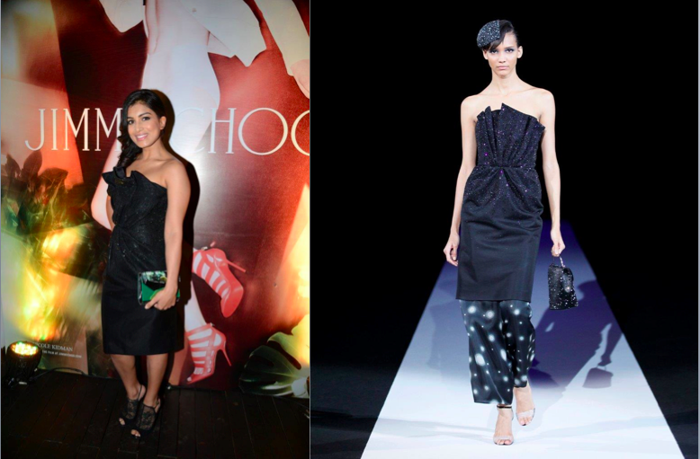 Palavi Sharda in Giorgio Armani and Jimmy Choo