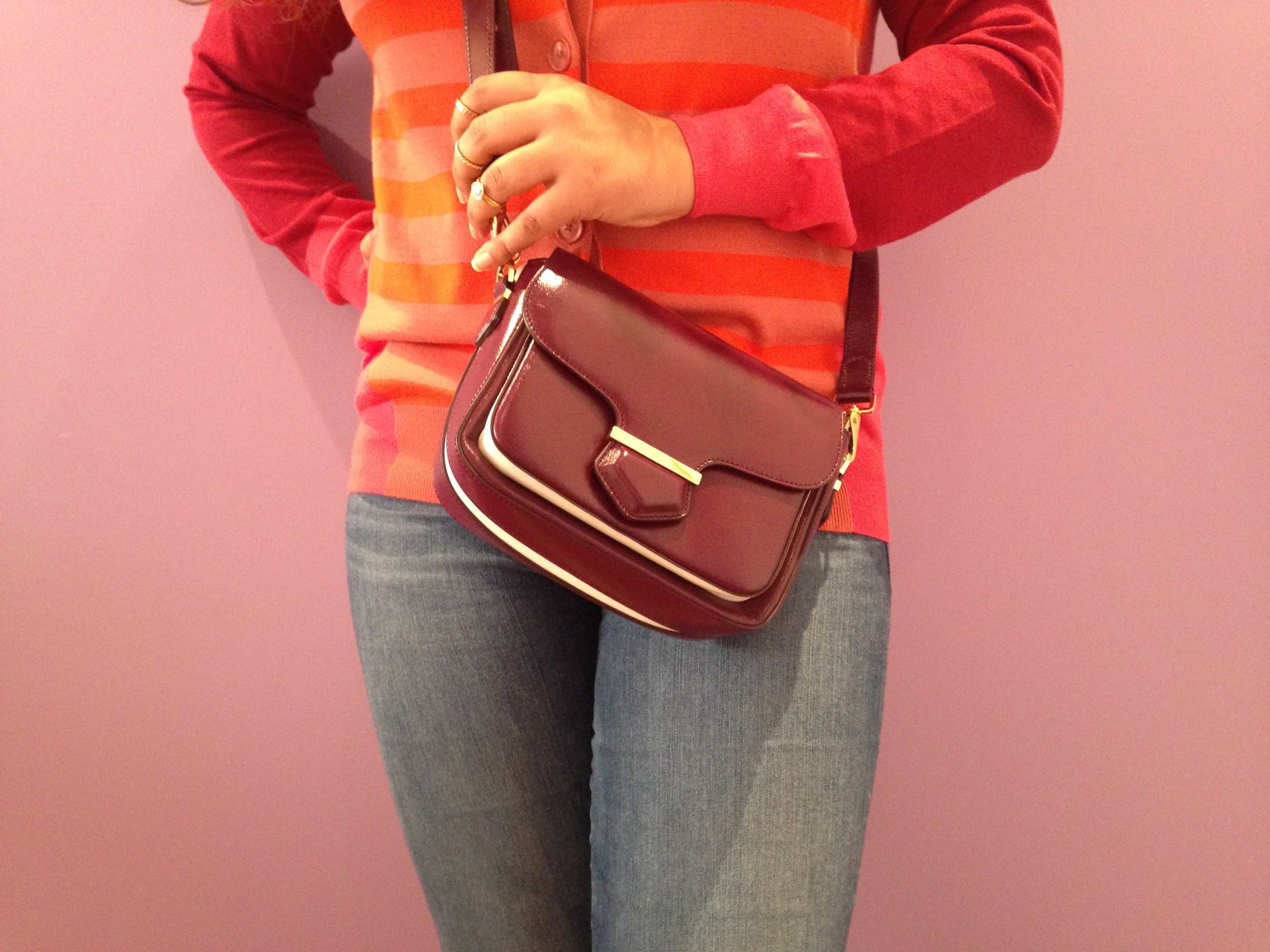 Tod's Militay Bag Mini Satchel; Midi Rings from Manish Arora for Amrapali