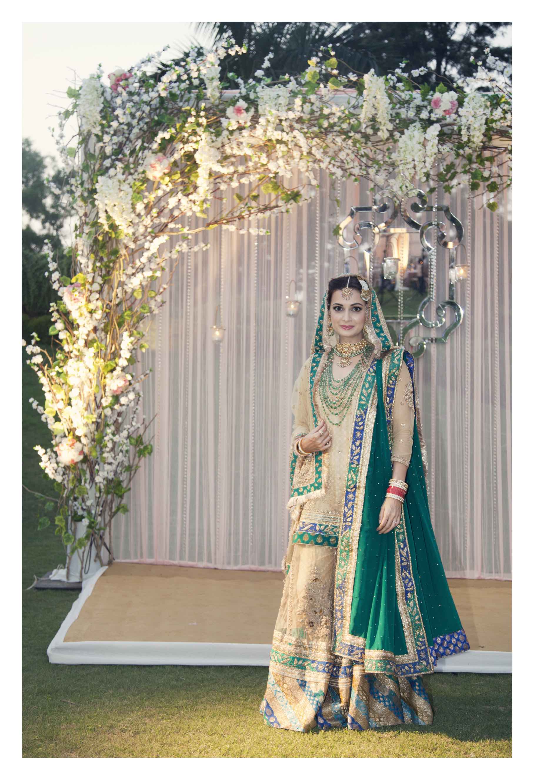 Dia Mirza in Ritu Kumar on her Wedding Day