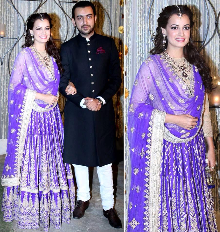 Dia Mirza in Anita Dongre at her Sangeet
