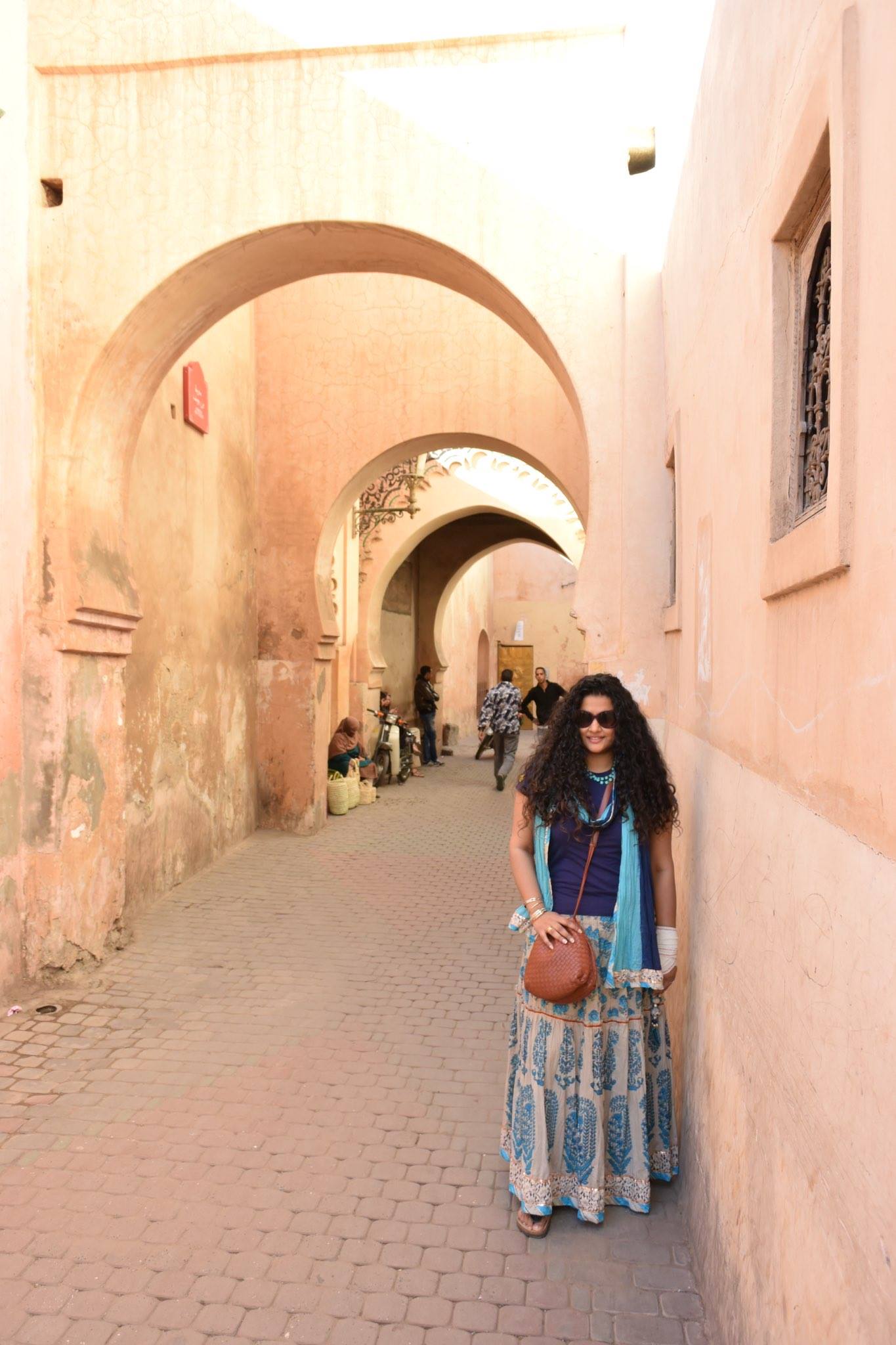 Skirt & Stole: Label by Ritu Kumar, T-shirt: Ralph Lauren, Sling: Bottega Veneta, Bangles: Hermes, Neckpiece: Amrapali, Sunglasses: Dior