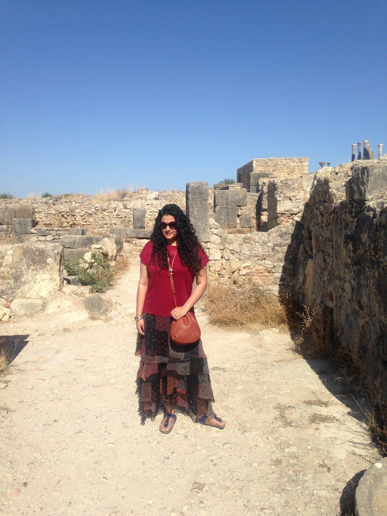 Skirt: Label by Ritu Kumar, Sandals: Birkenstock, Top: Ralph Lauren, Sling: Bottega Veneta, Bangles: Hermes, Neckpiece: Isharya, Sunglasses: Dior, Ring: Bulgari