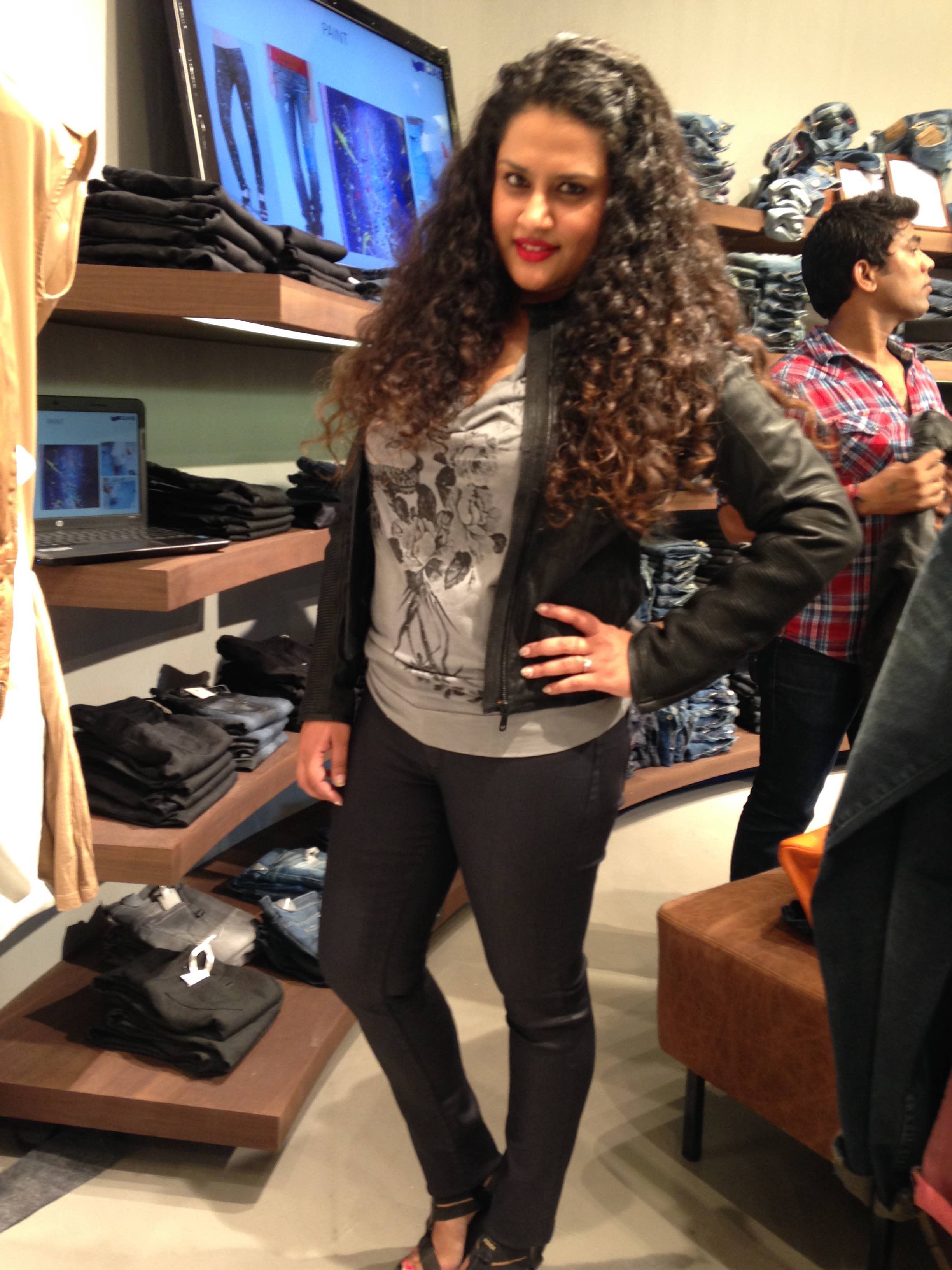 Tank Top, Jacket and Jeans all from GAS. Shoes - Fendi