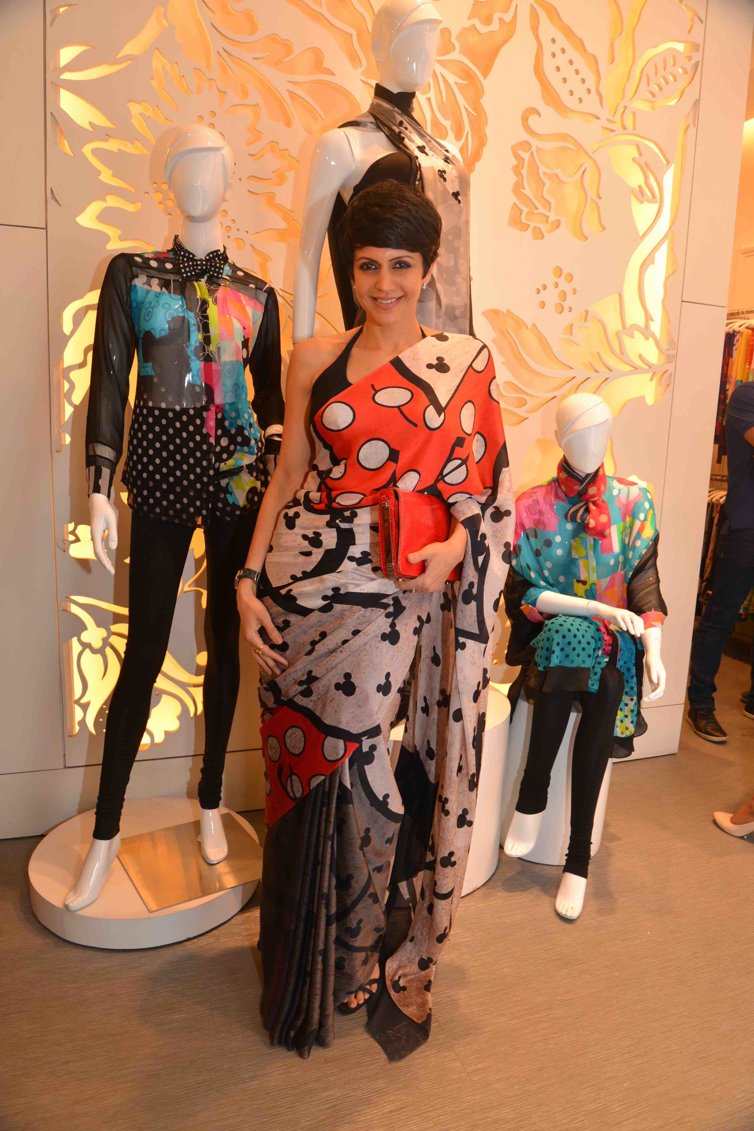 Mandira Bedi in the Disney Monopop by Satya Paul Saree