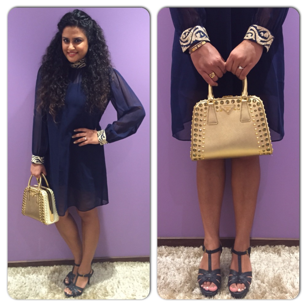 Tunic - SVA Sonam & Paras Modi, Bag - Prada, Sandals - Saint Laurent, Ring - Bulgari, Bracelet - Cartier 