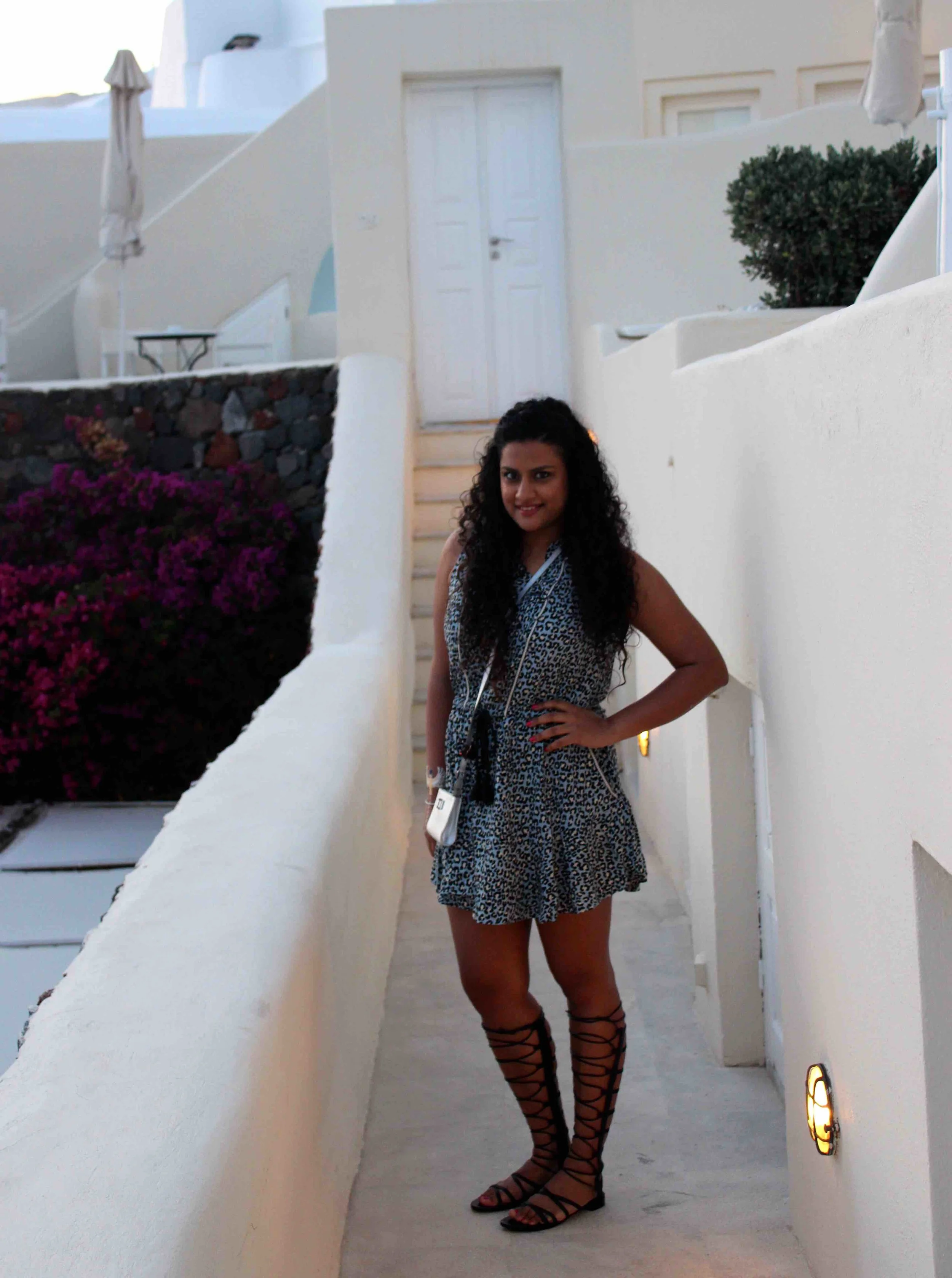 Dress: Rachel Roy, Sandals: Stuart Weitzman, Sling: Salvatore Ferragamo, Flash Tattoo: Lulu DK from Koovs.com