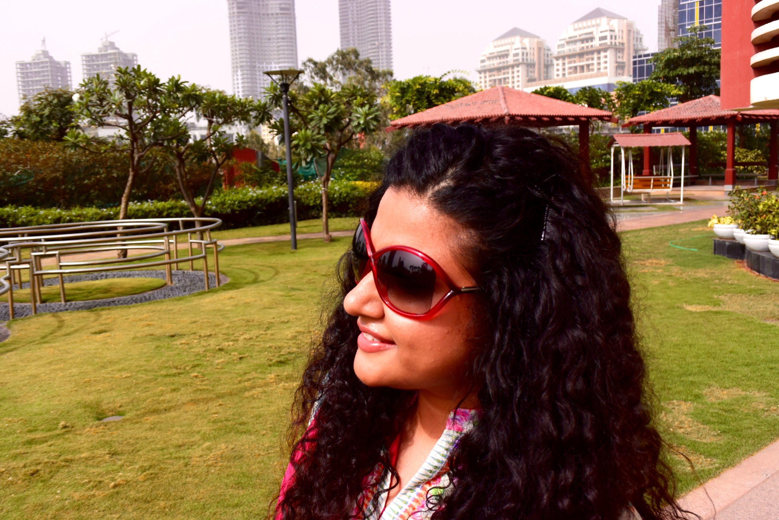 Churidar Kurta Set - Indian by Manish Arora, Clutch - Bottega Veneta, Shoes - Dior, Sunglasses - Tom Ford