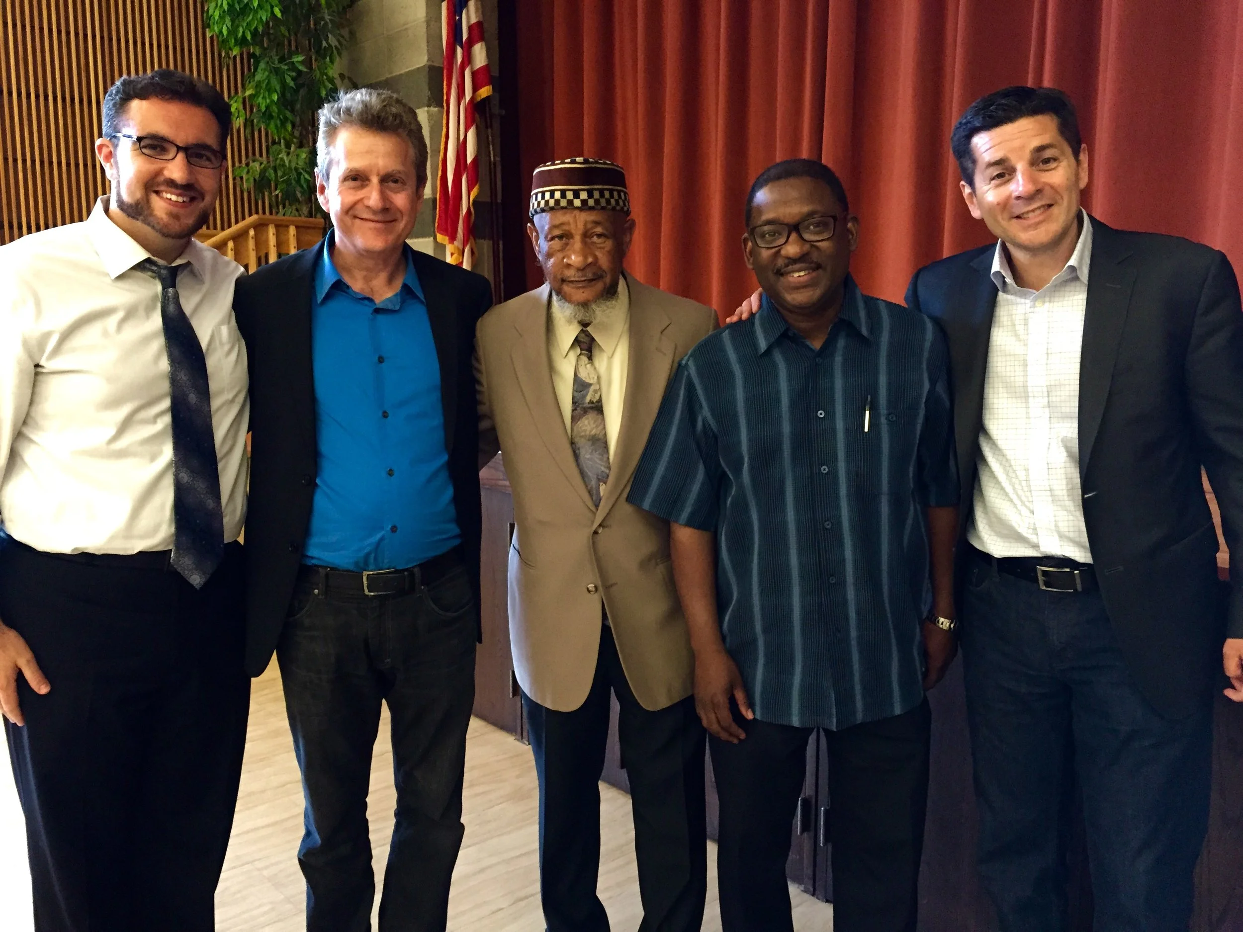 Scott and Dean with the Rabbi of Ohev Shalom in Wallingford, PA and local Imams.
