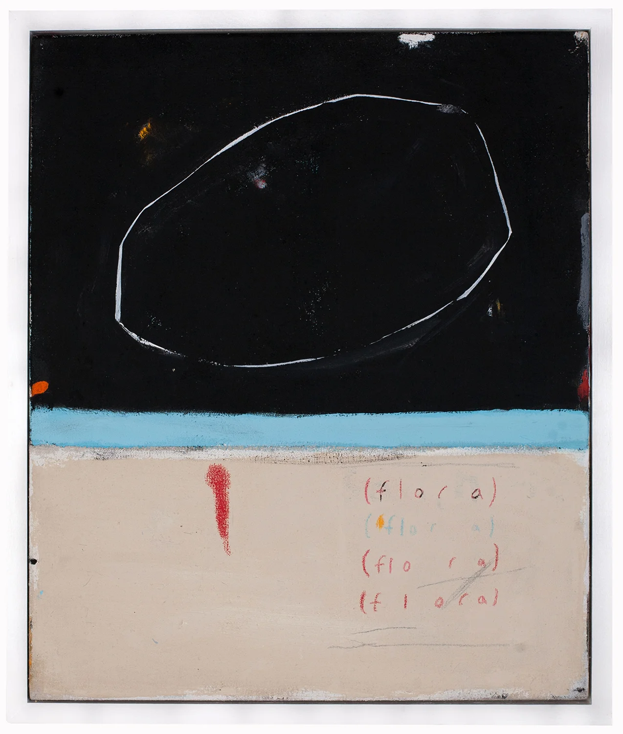 flora 25.75" x 21.75" x 2.25" industrial paint, acrylic, oil stick on canvas 2015