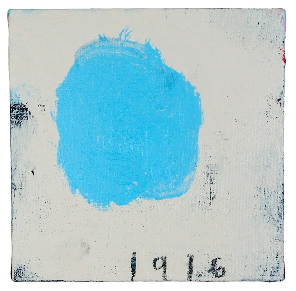 1916 5.5" x 5.5" latex, acrylic, oil stick on canvas 2015
