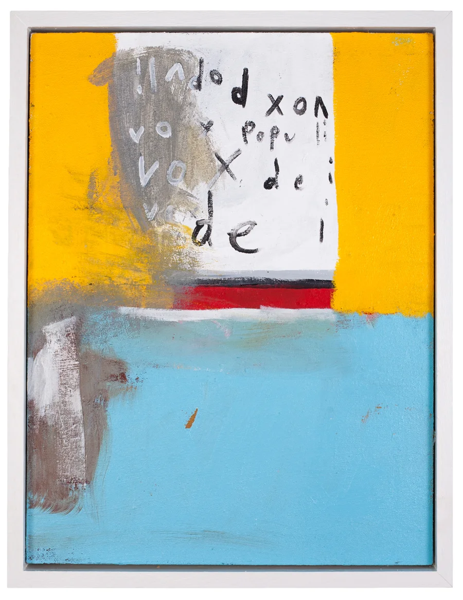 vox populi vox dei 27" x 20.75" industrial paint, acrylic on canvas 2015