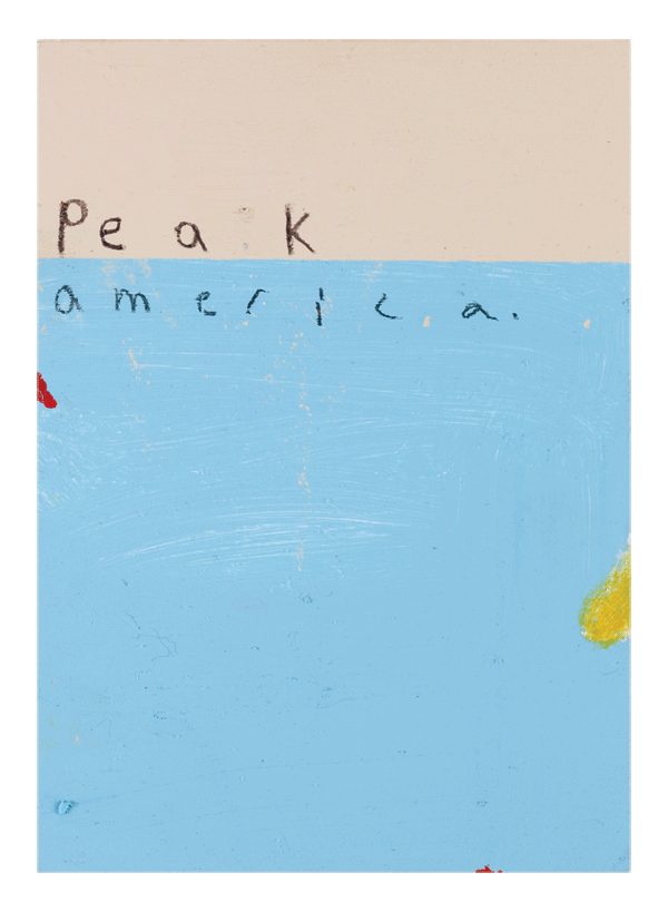 peak america 7" x 5" acrylic, oil stick on wood panel 2016