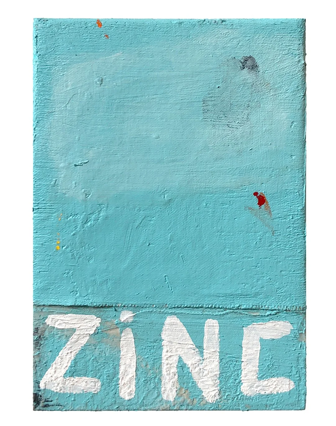  zinc  5” x 7”  mixed media on canvas  2020 